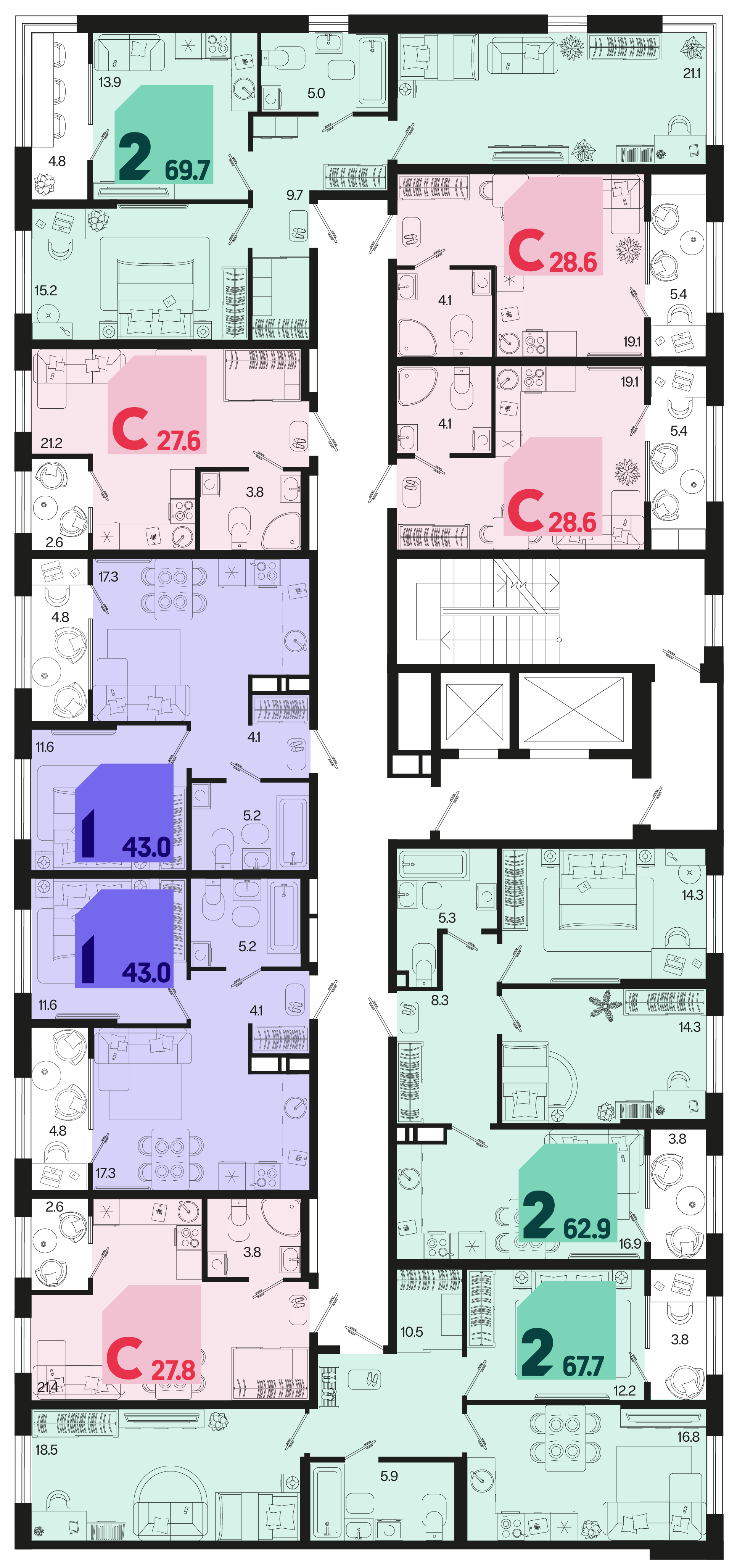 Студия №596 27,8 м2 от застройщика ГК ТОЧНО фото 5