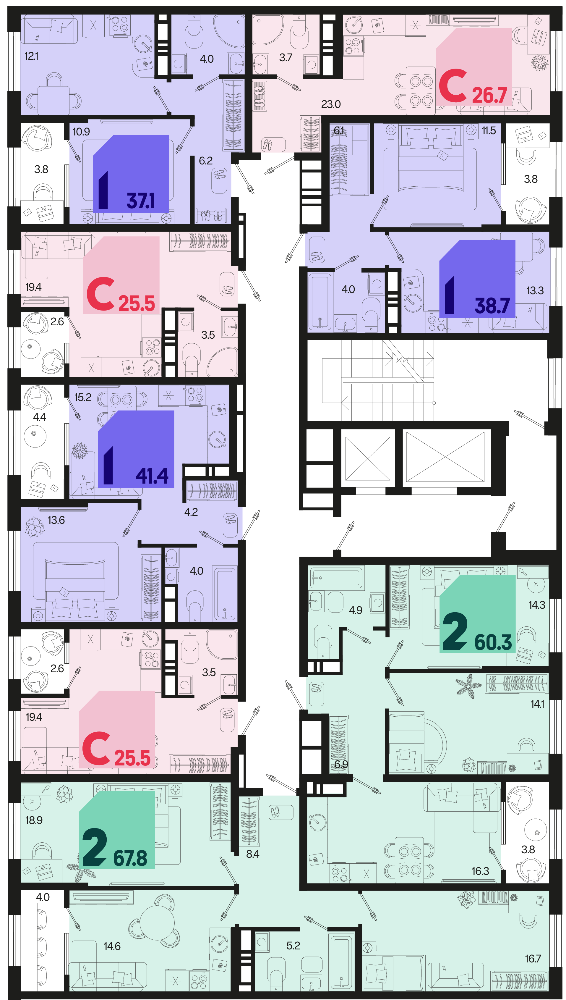 Студия №141 26,7 м2 от застройщика ГК ТОЧНО фото 5