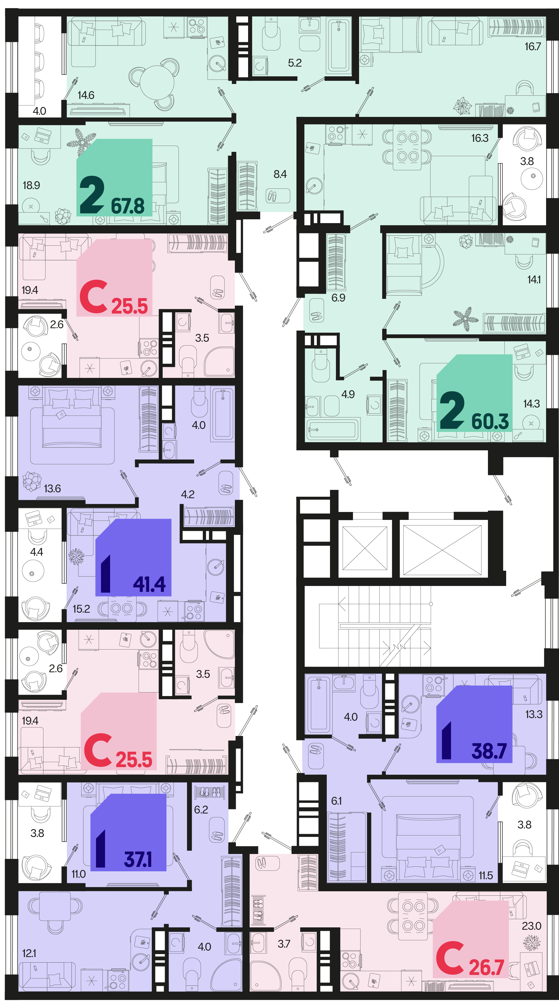 Студия №238 26,7 м2 от застройщика ГК ТОЧНО фото 5