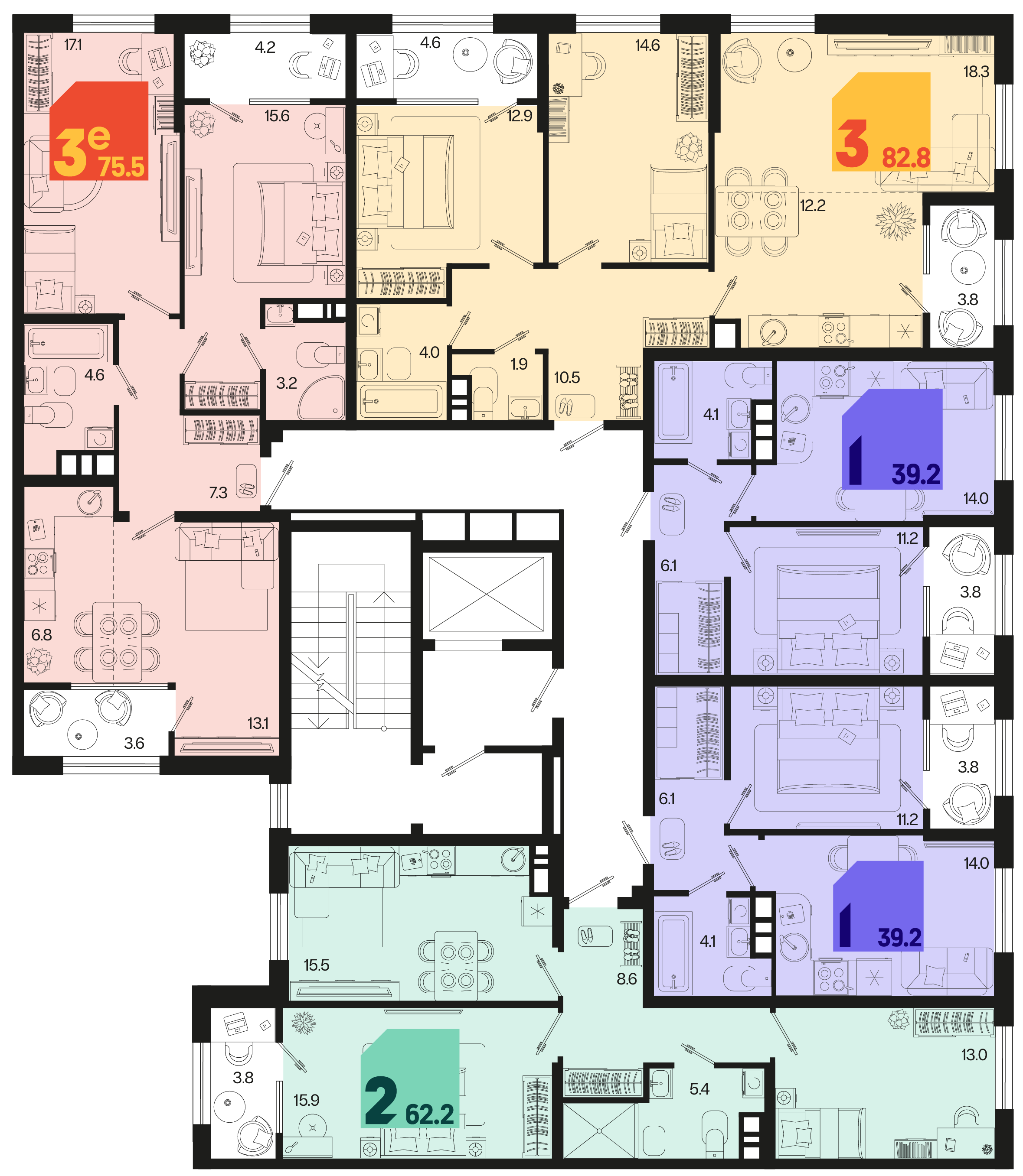 3-комнатная квартира №57 82,8 м2 от застройщика ГК ТОЧНО фото 5