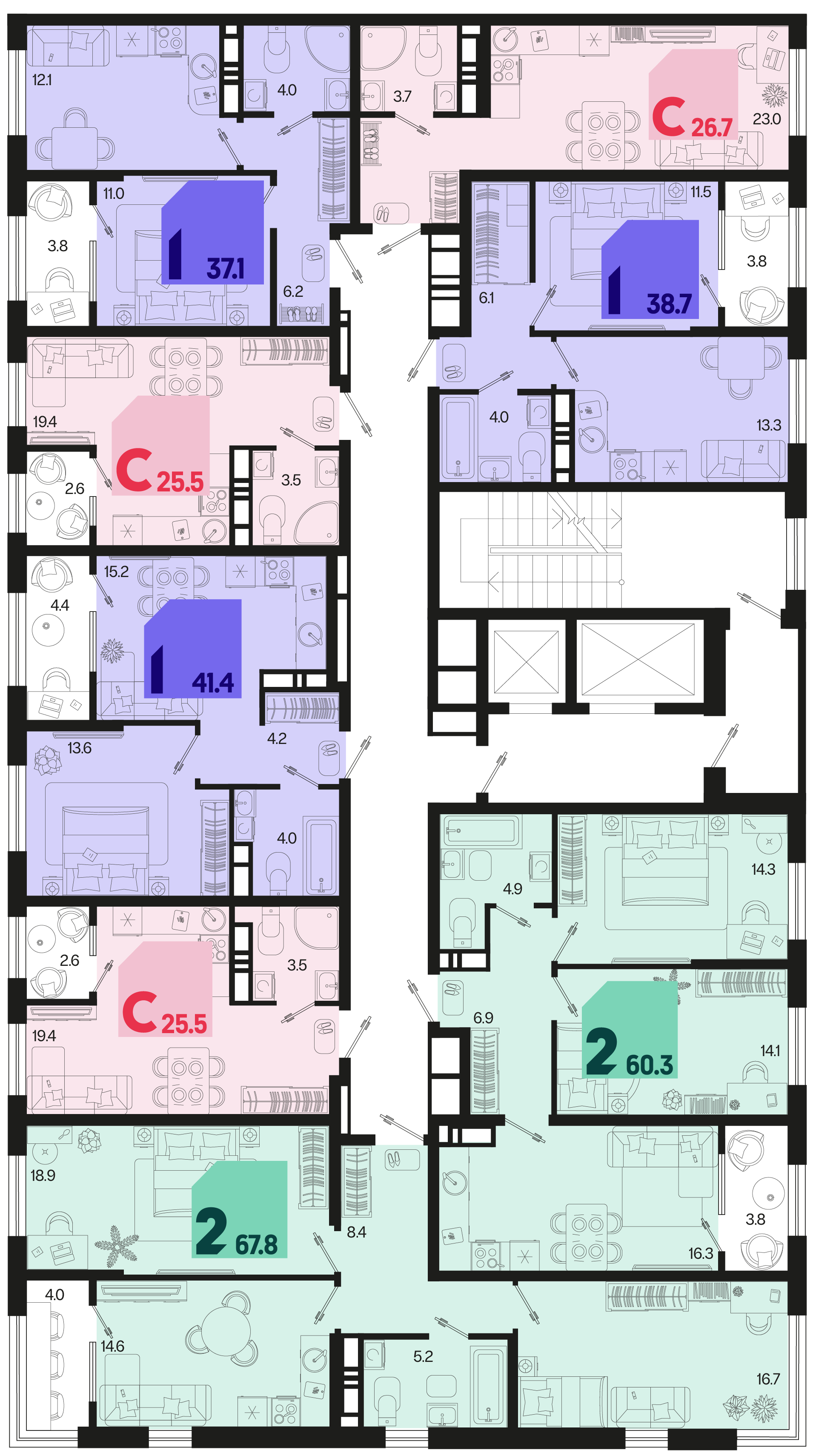 Студия №206 26,7 м2 от застройщика ГК ТОЧНО фото 5