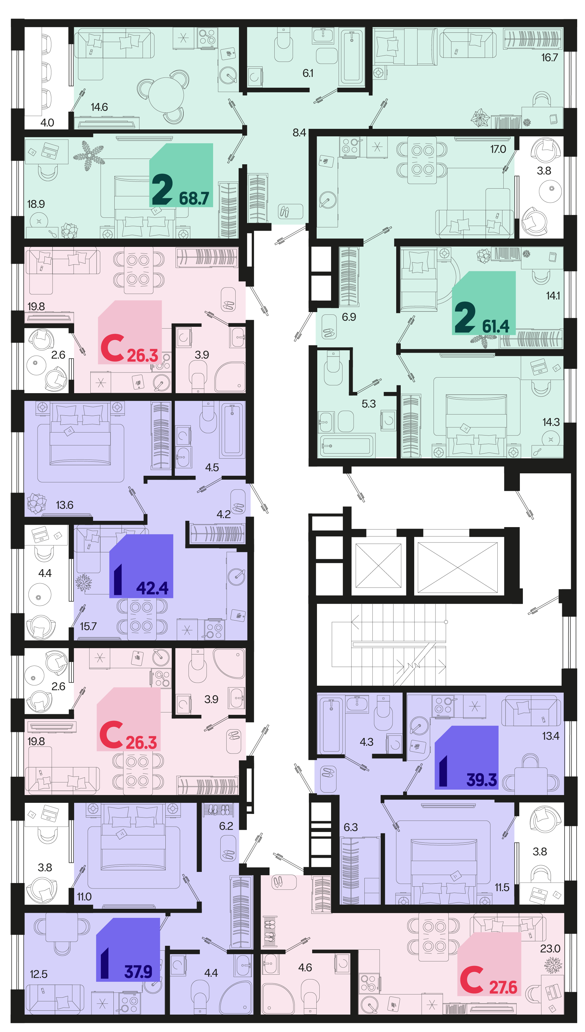 Студия №215 27,6 м2 от застройщика ГК ТОЧНО фото 5
