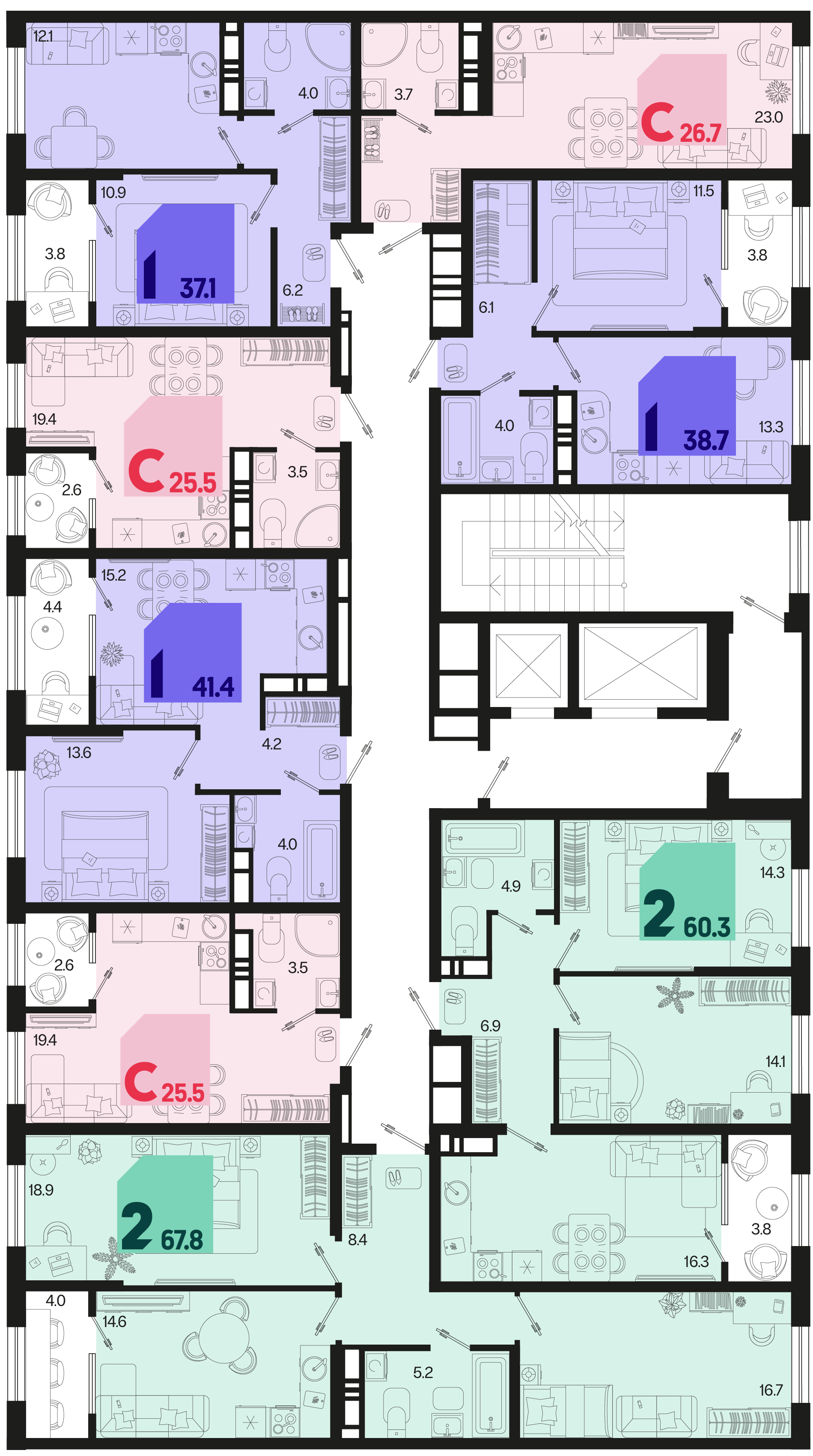 Студия №85 26,7 м2 от застройщика ГК ТОЧНО фото 5