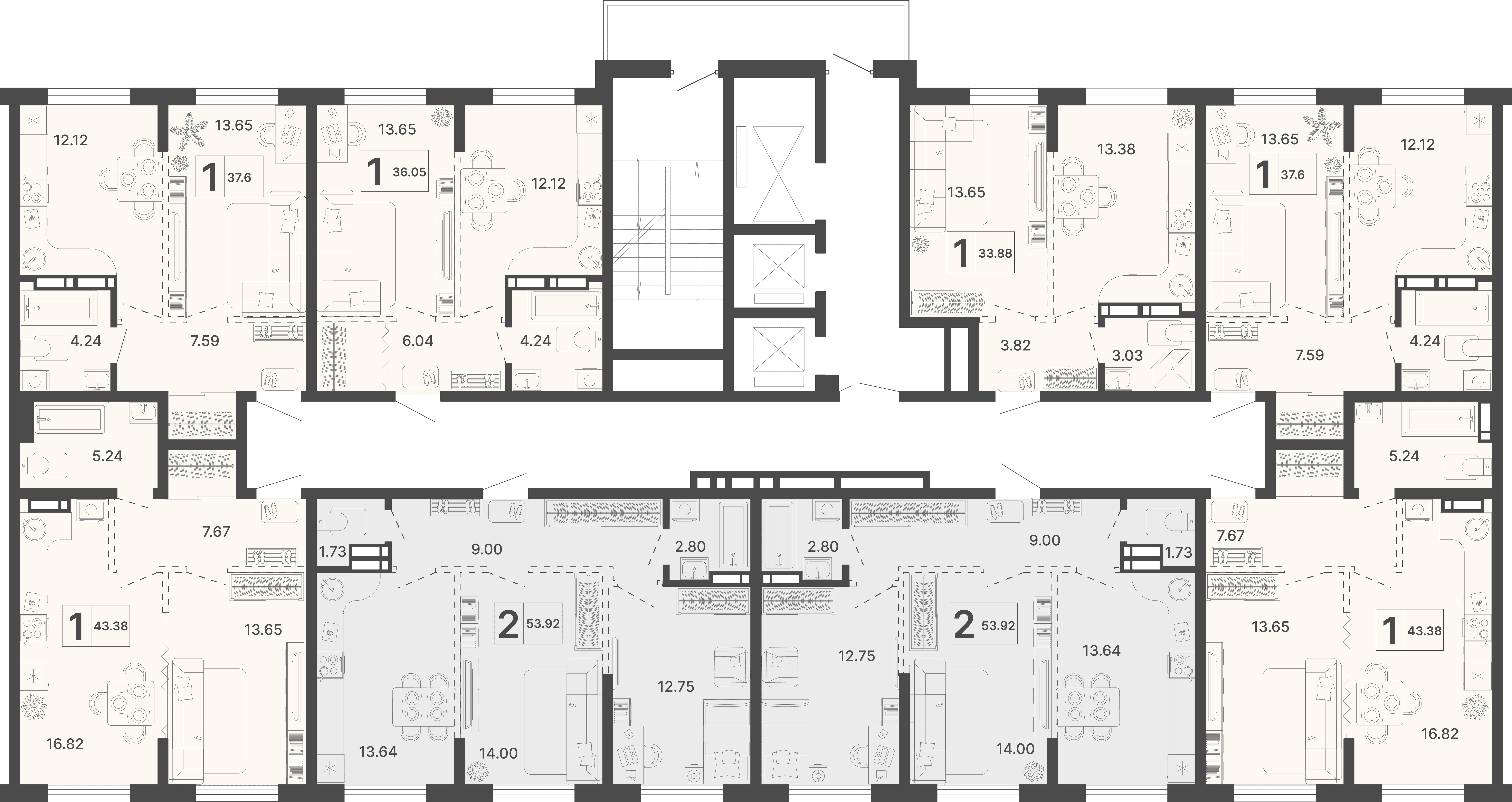 2-комнатная квартира №188 53,92 м2 от застройщика ГК ТОЧНО фото 4