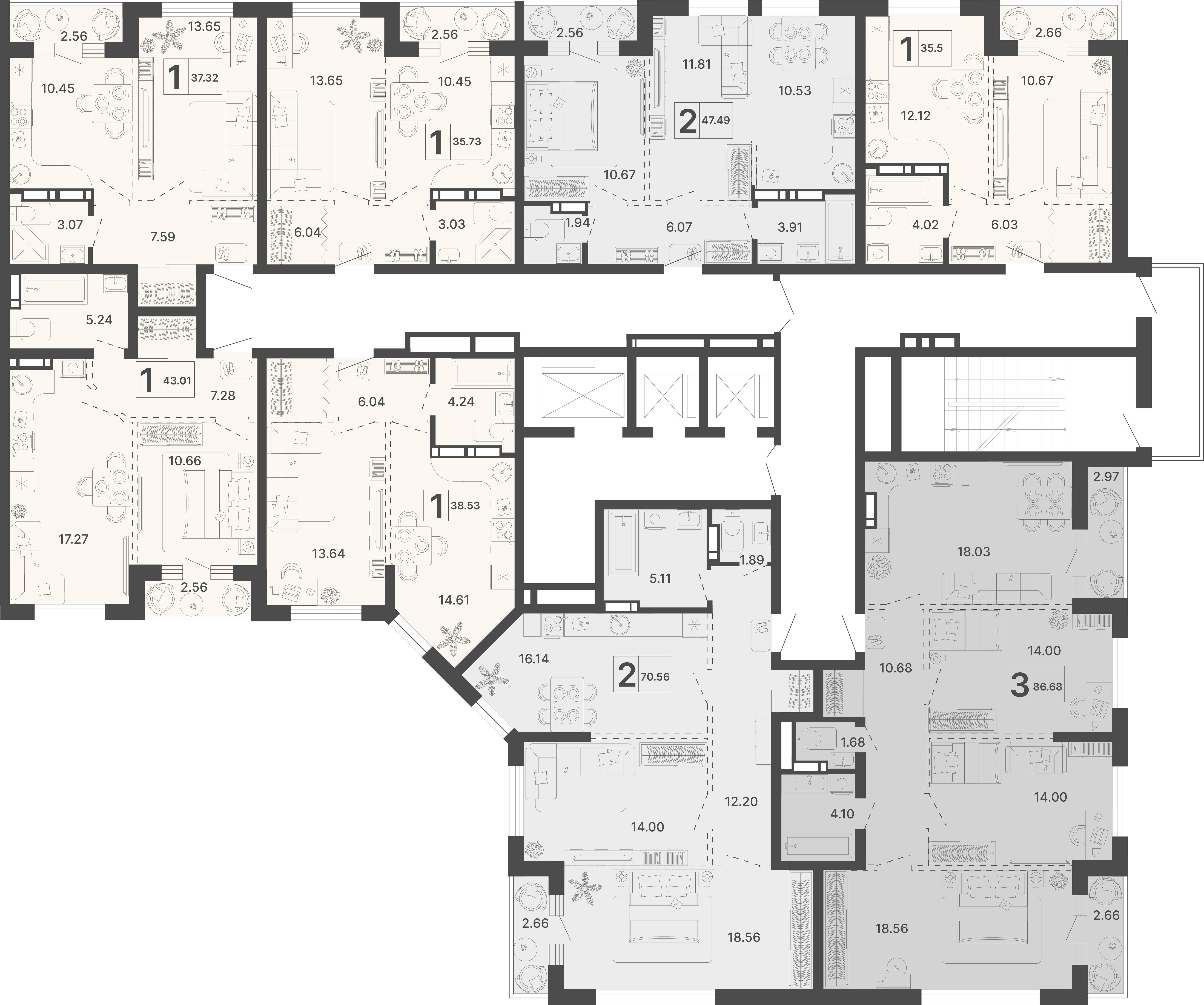 2-комнатная квартира №15 47,49 м2 от застройщика ГК ТОЧНО фото 4