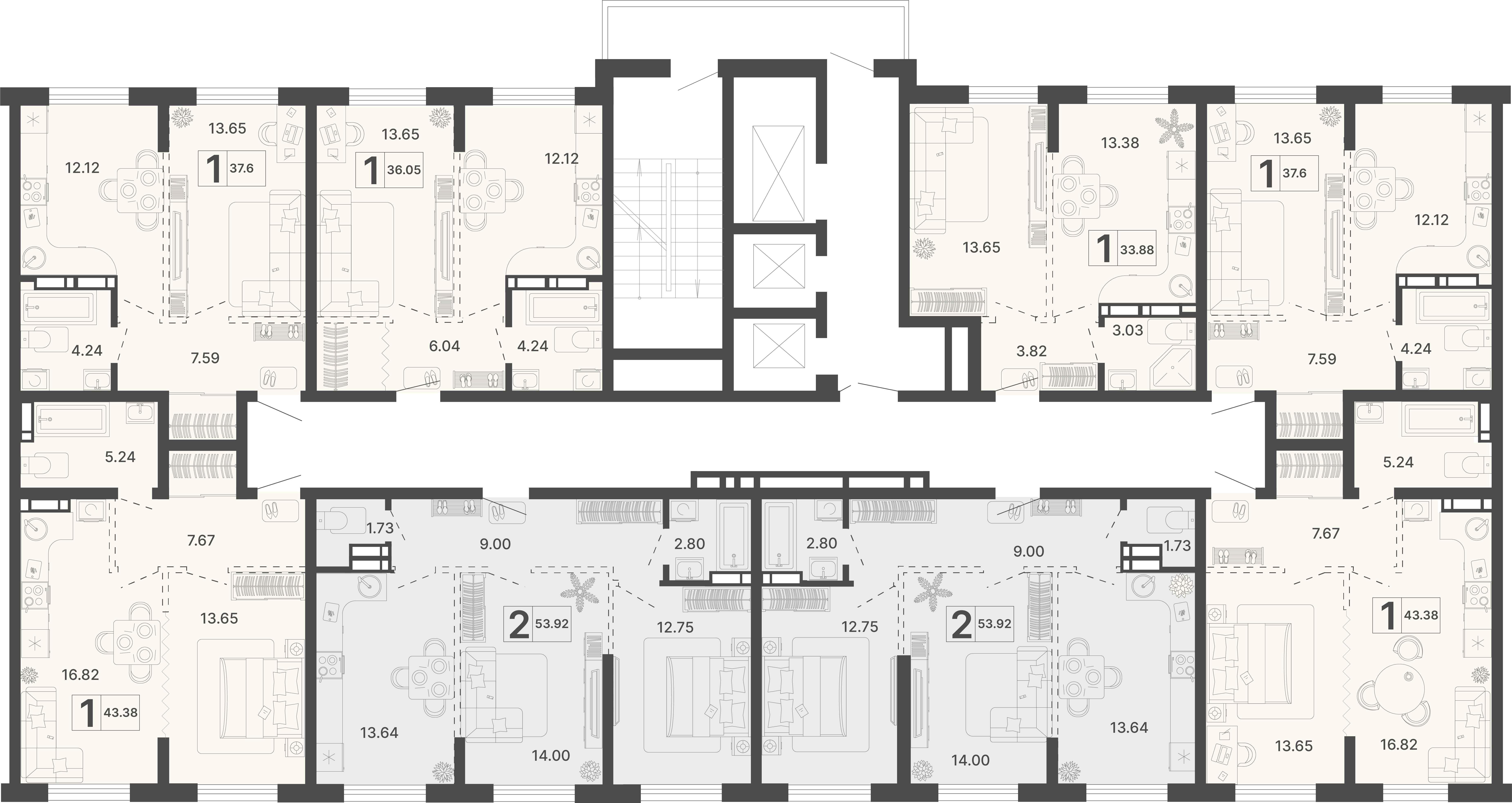 1-комнатная квартира №168 36,05 м2 от застройщика ГК ТОЧНО фото 4