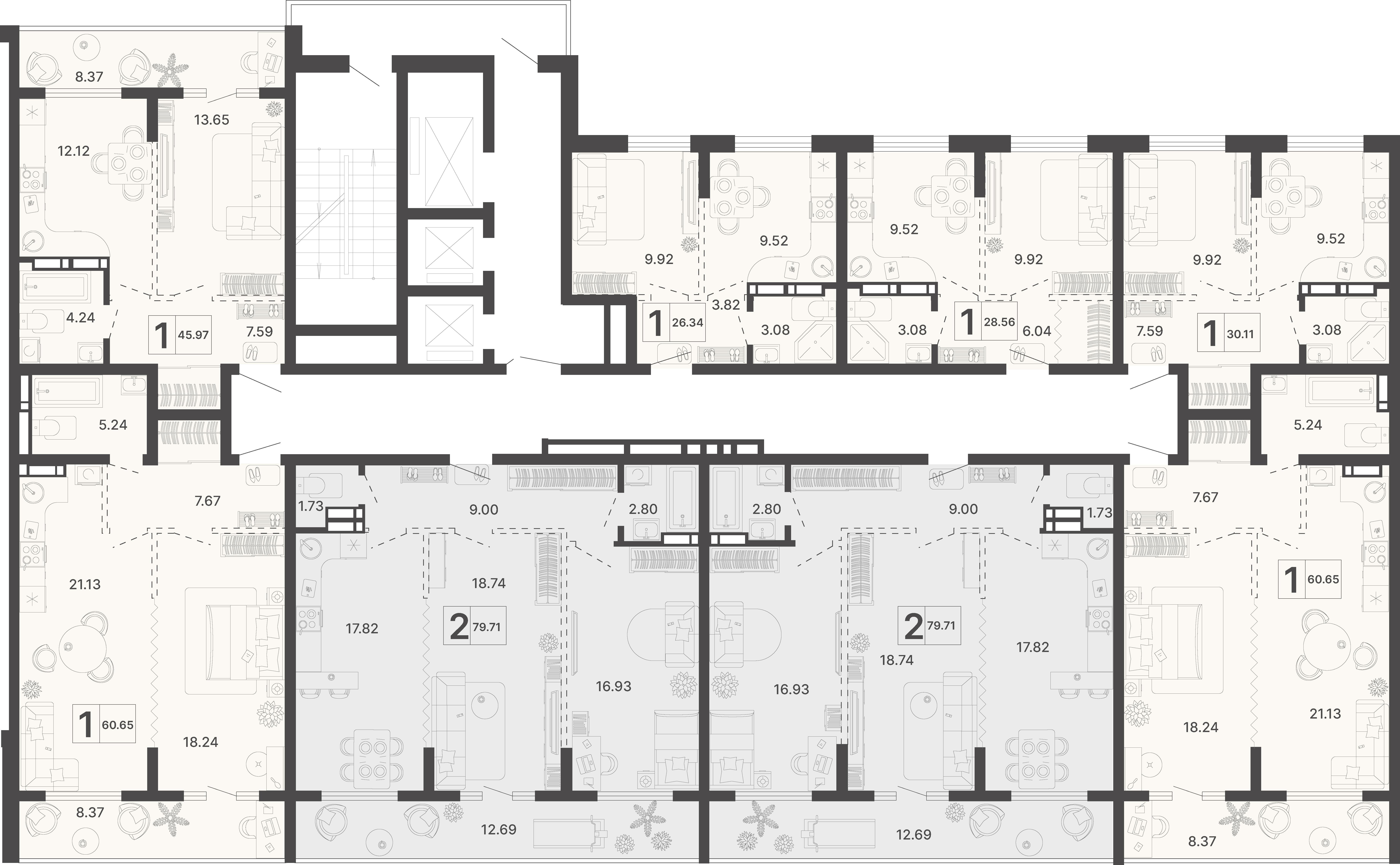 1-комнатная квартира №180 28,56 м2 от застройщика ГК ТОЧНО фото 4