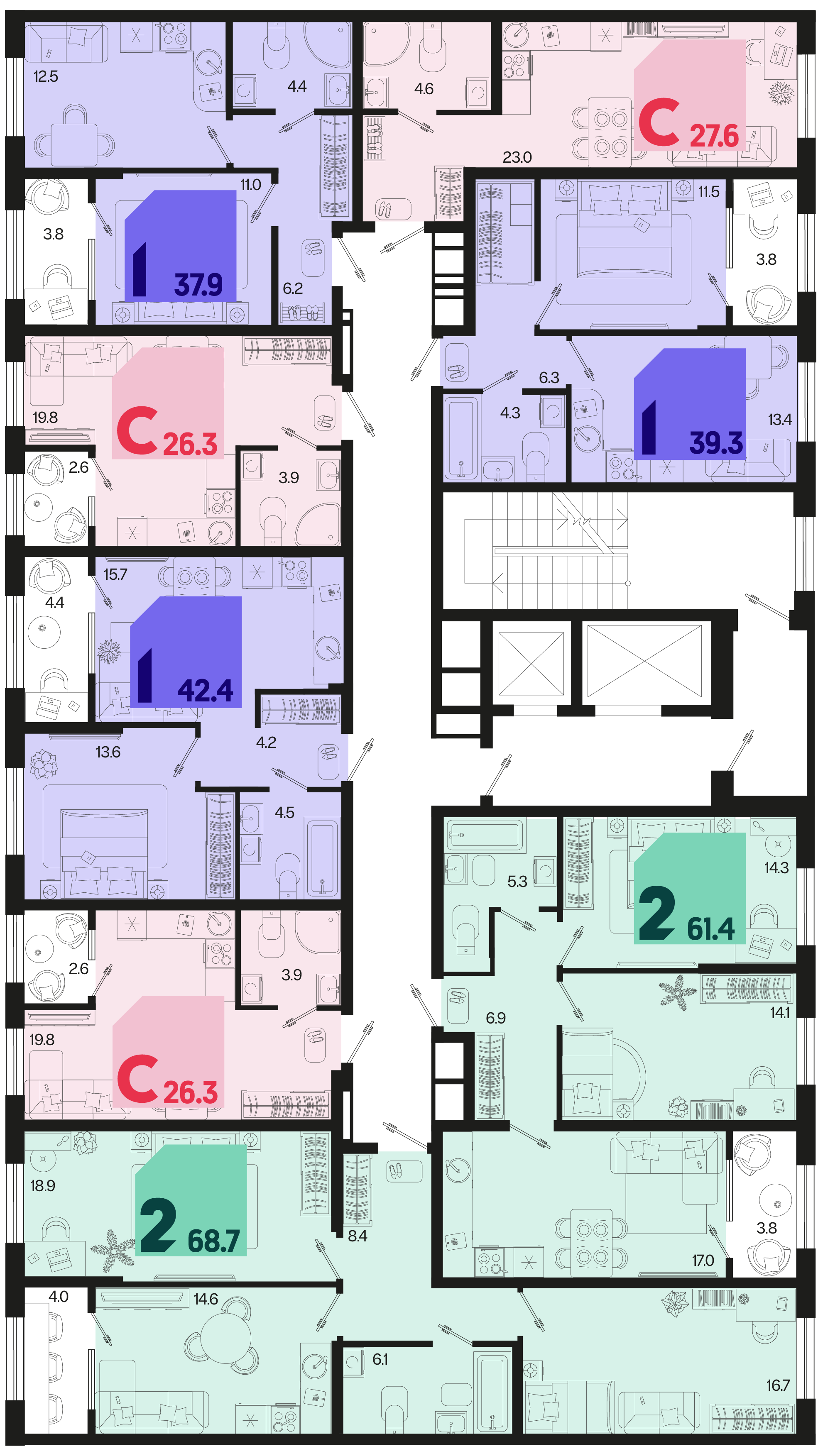 Студия №42 26,3 м2 от застройщика ГК ТОЧНО фото 5