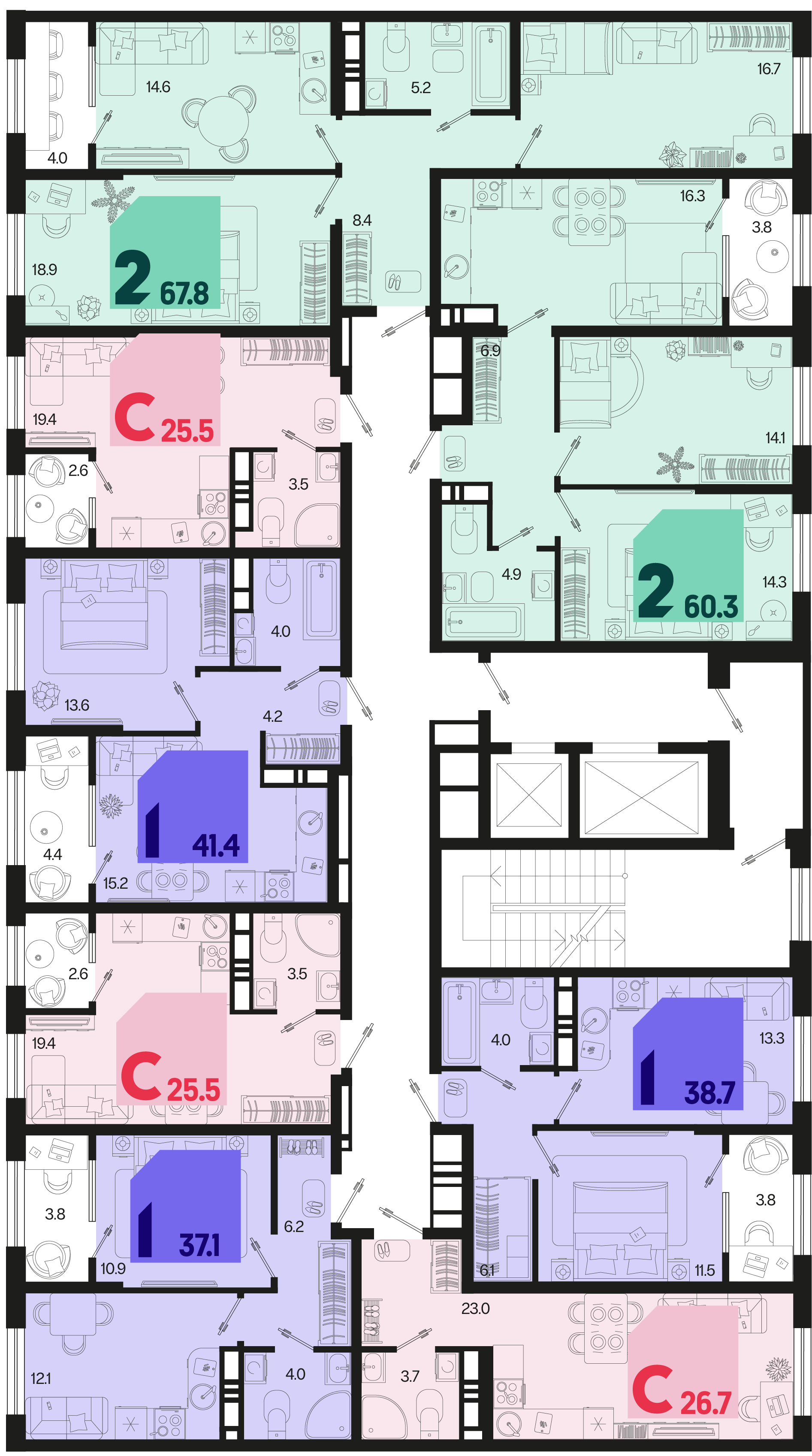 Студия №183 26,7 м2 от застройщика ГК ТОЧНО фото 4
