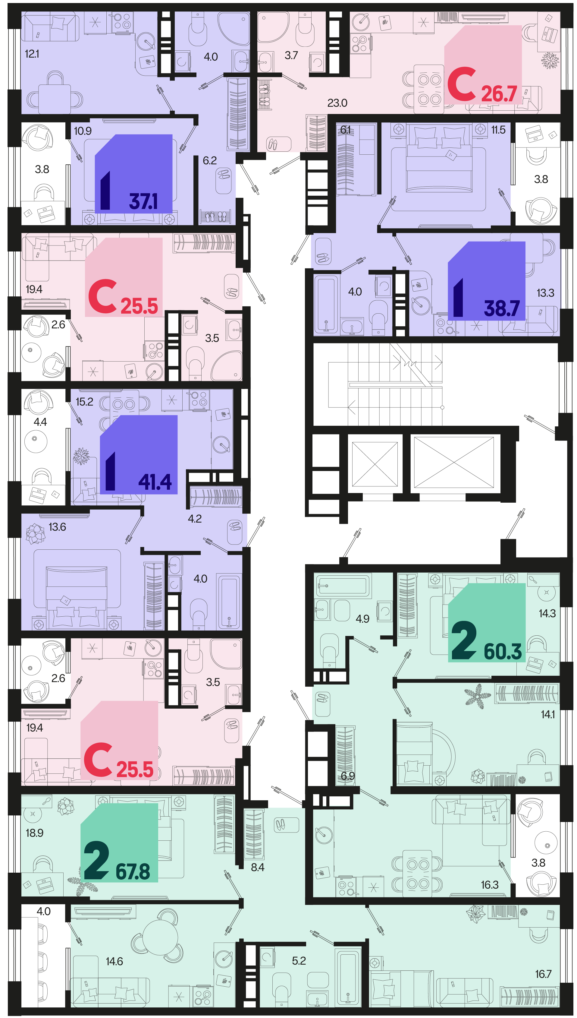 Студия №163 26,7 м2 от застройщика ГК ТОЧНО фото 5