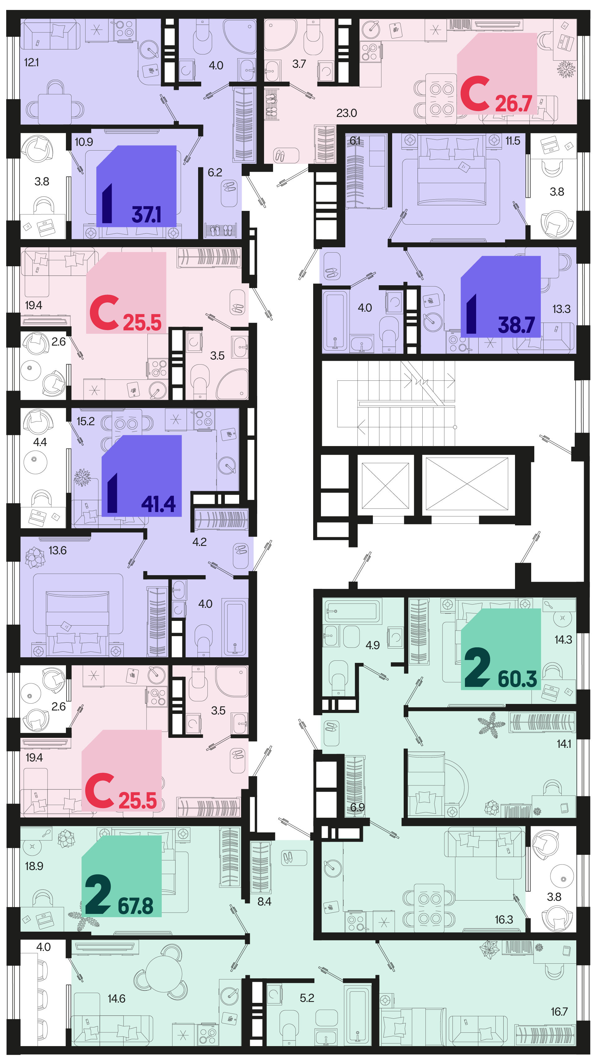 Студия №455 26,7 м2 от застройщика ГК ТОЧНО фото 4
