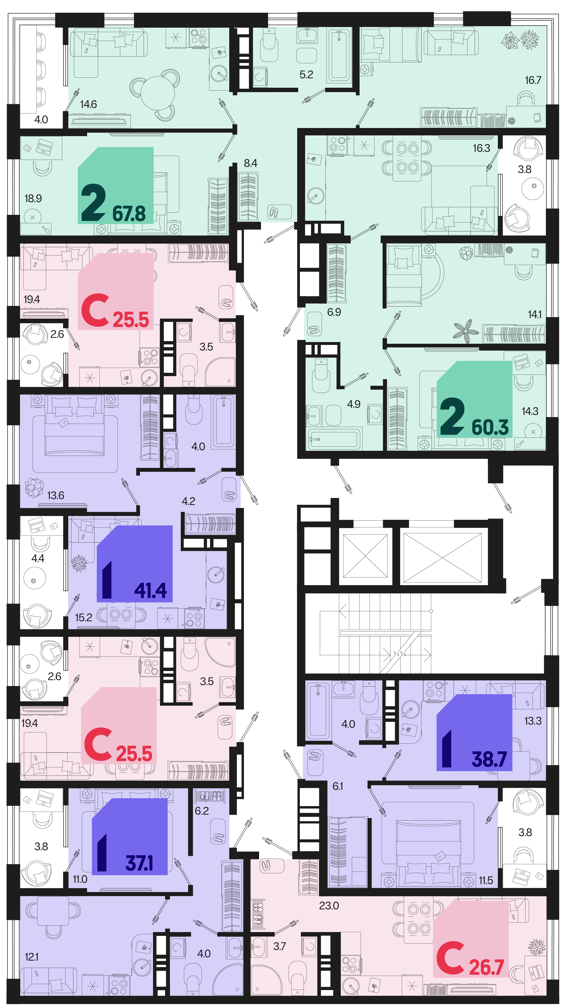 Студия №592 26,7 м2 от застройщика ГК ТОЧНО фото 4