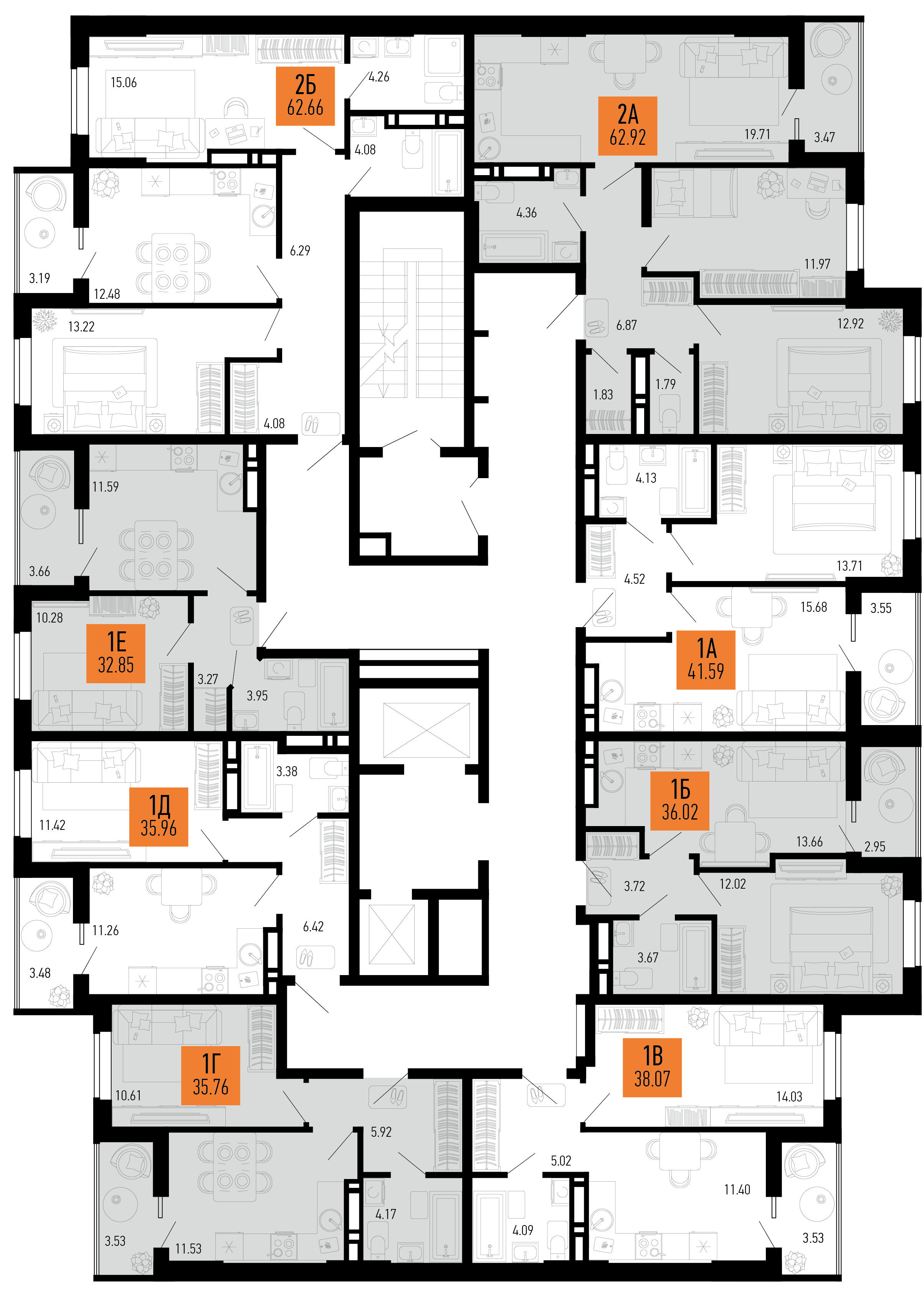 1-комнатная квартира №187 36,02 м2 от застройщика ГК ТОЧНО фото 4