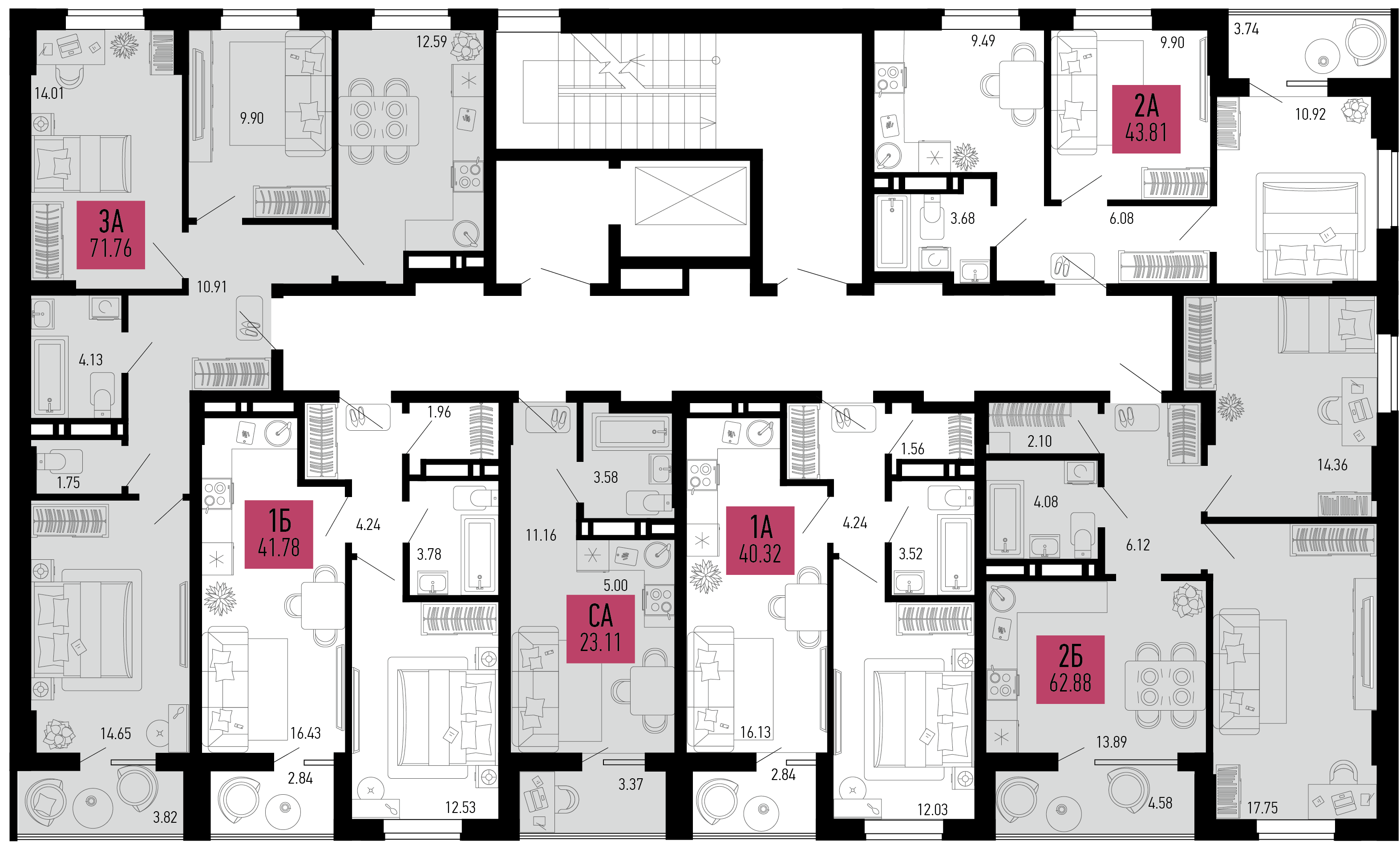 1-комнатная квартира №17 40,36 м2 от застройщика ГК ТОЧНО фото 4