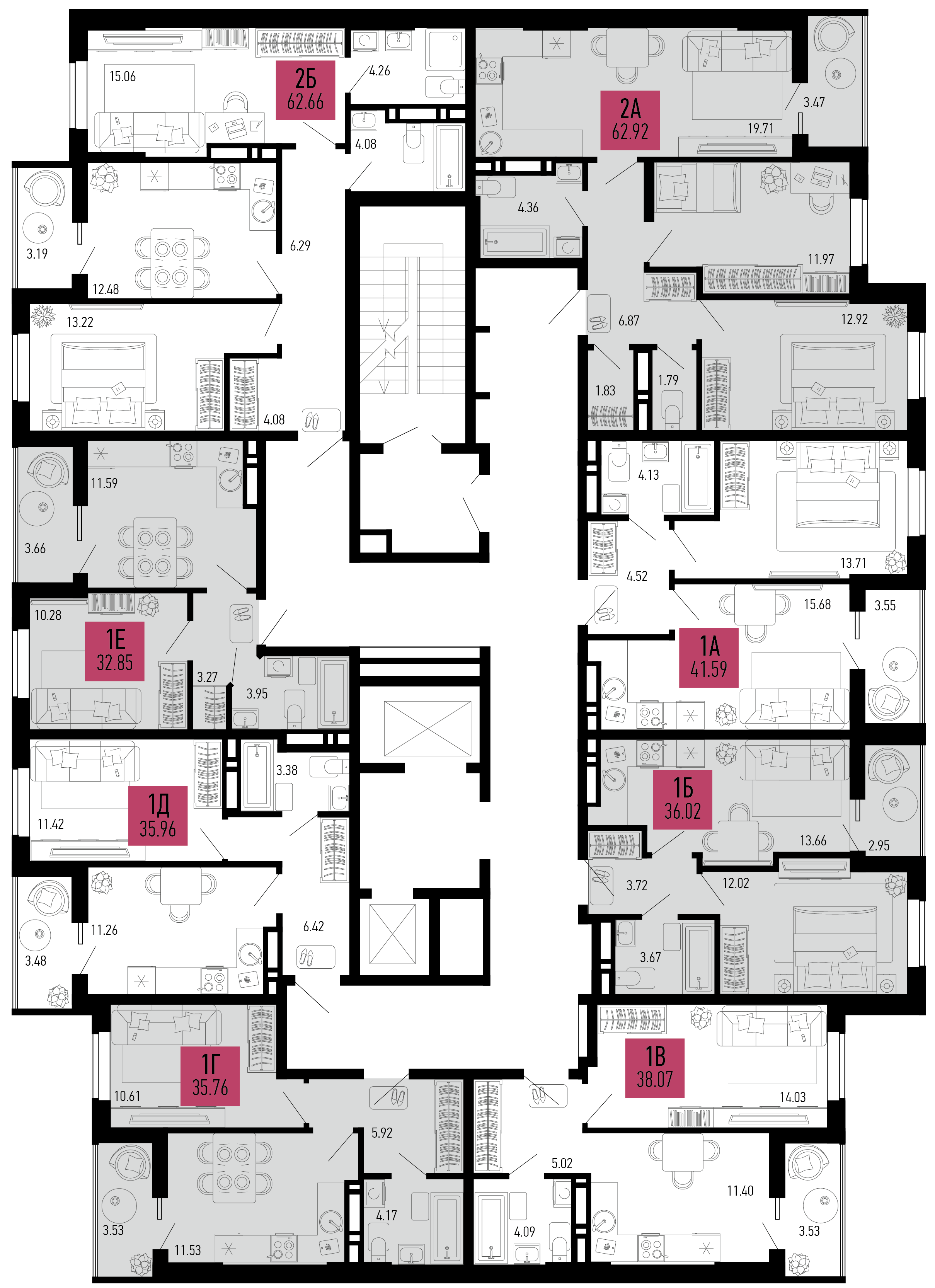 1-комнатная квартира №303 35,76 м2 от застройщика ГК ТОЧНО фото 3