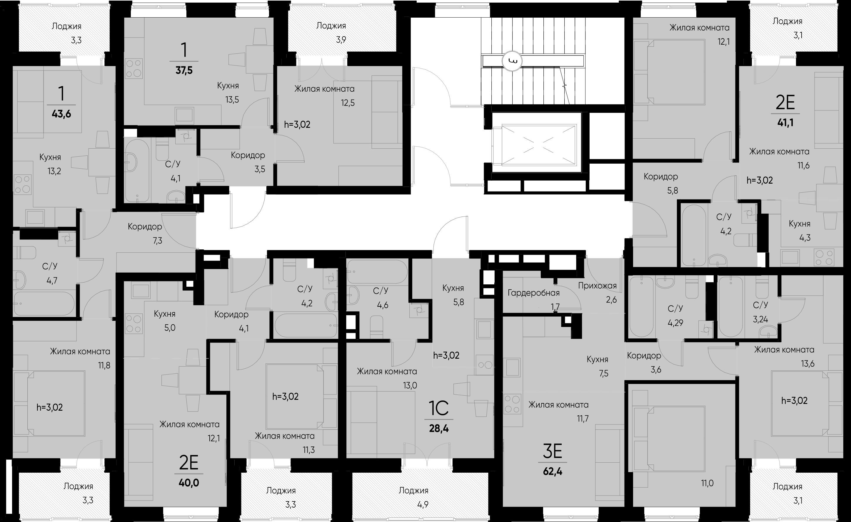 евро 2 к.кв. №81 39,6 м2 от застройщика ГК ТОЧНО фото 5