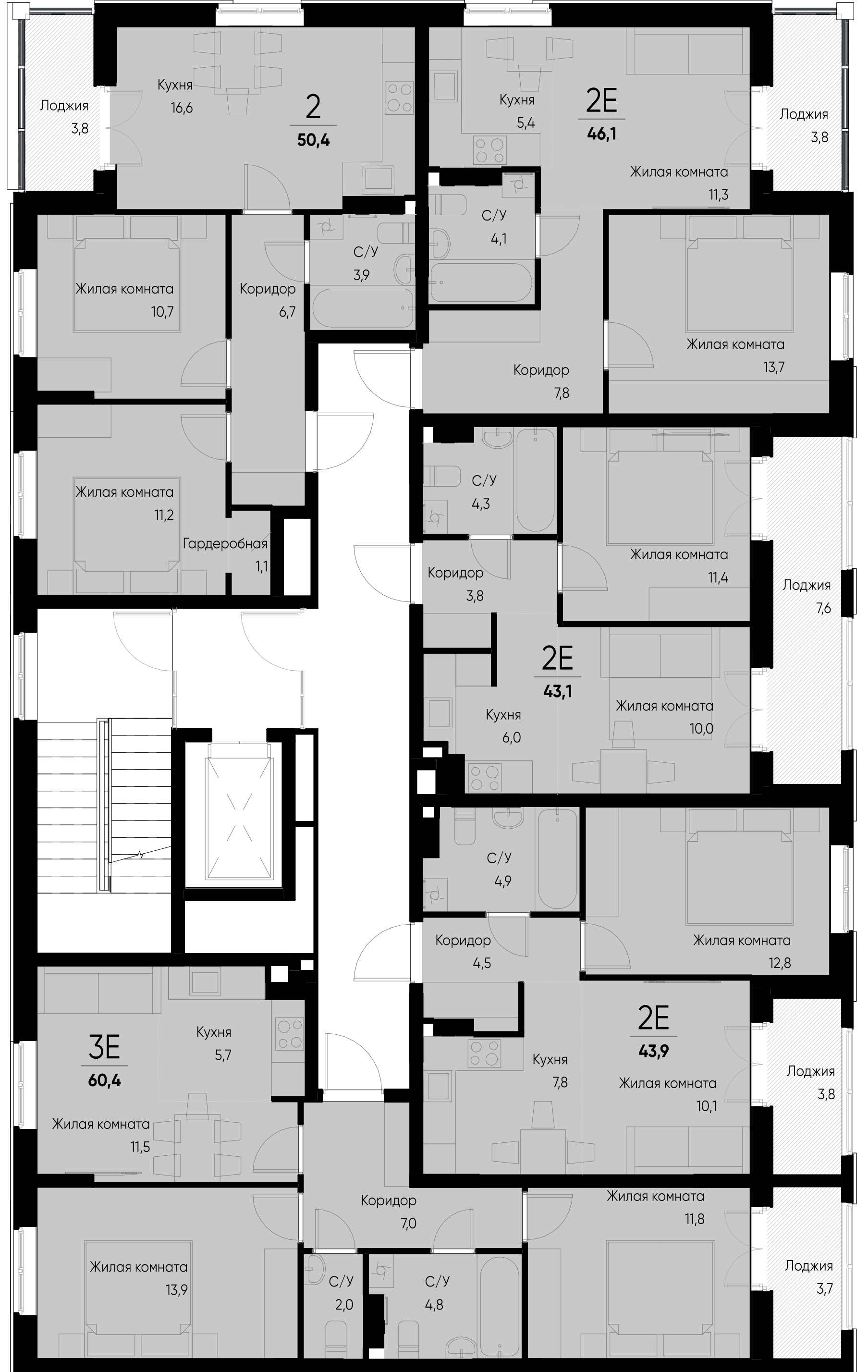 евро 2 к.кв. №13 39,3 м2 от застройщика ГК ТОЧНО фото 4