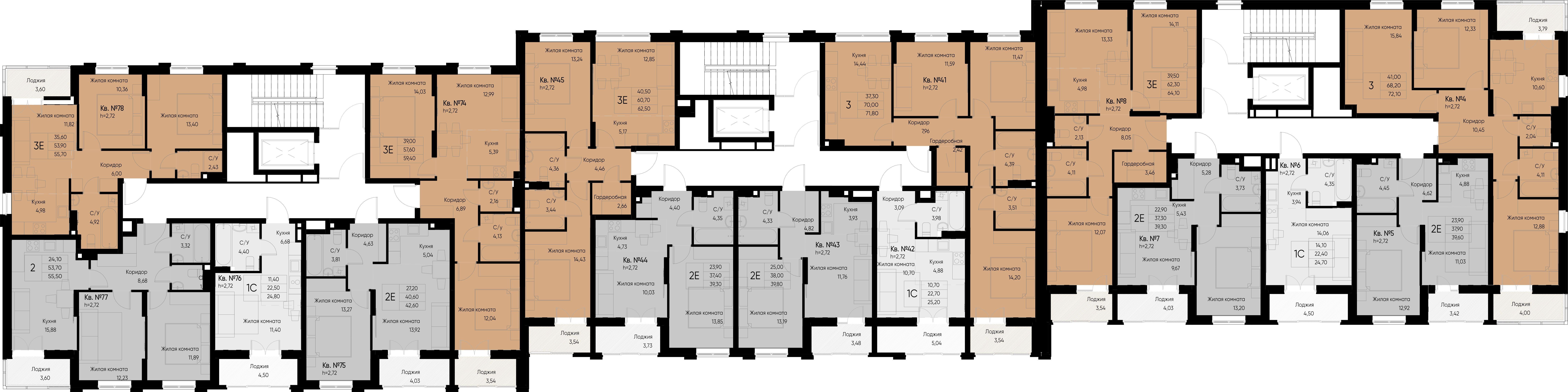 3-комнатная квартира №4 72,1 м2 от застройщика ГК ТОЧНО фото 5