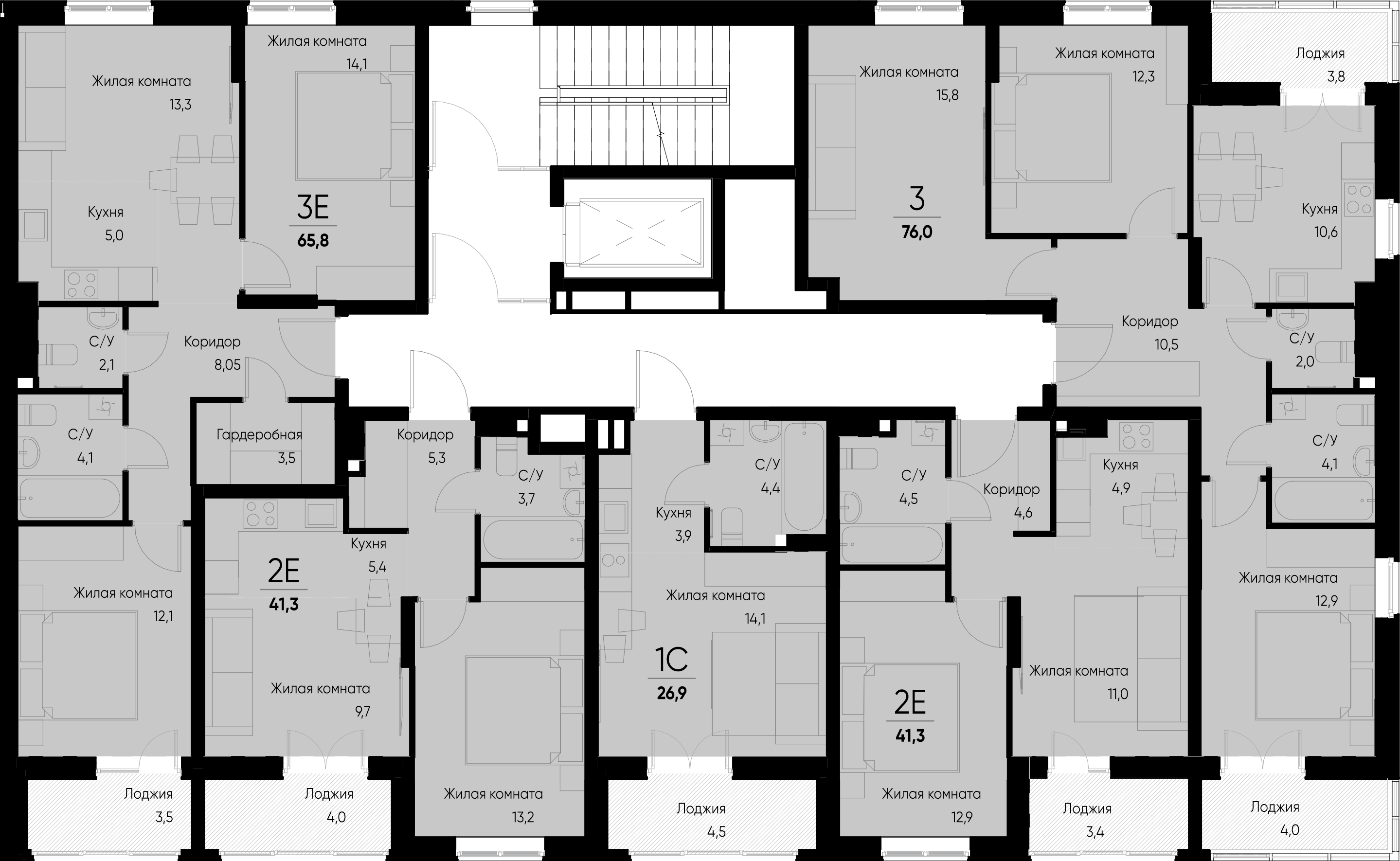 евро 3 к.кв. №33 65,8 м2 от застройщика ГК ТОЧНО фото 5