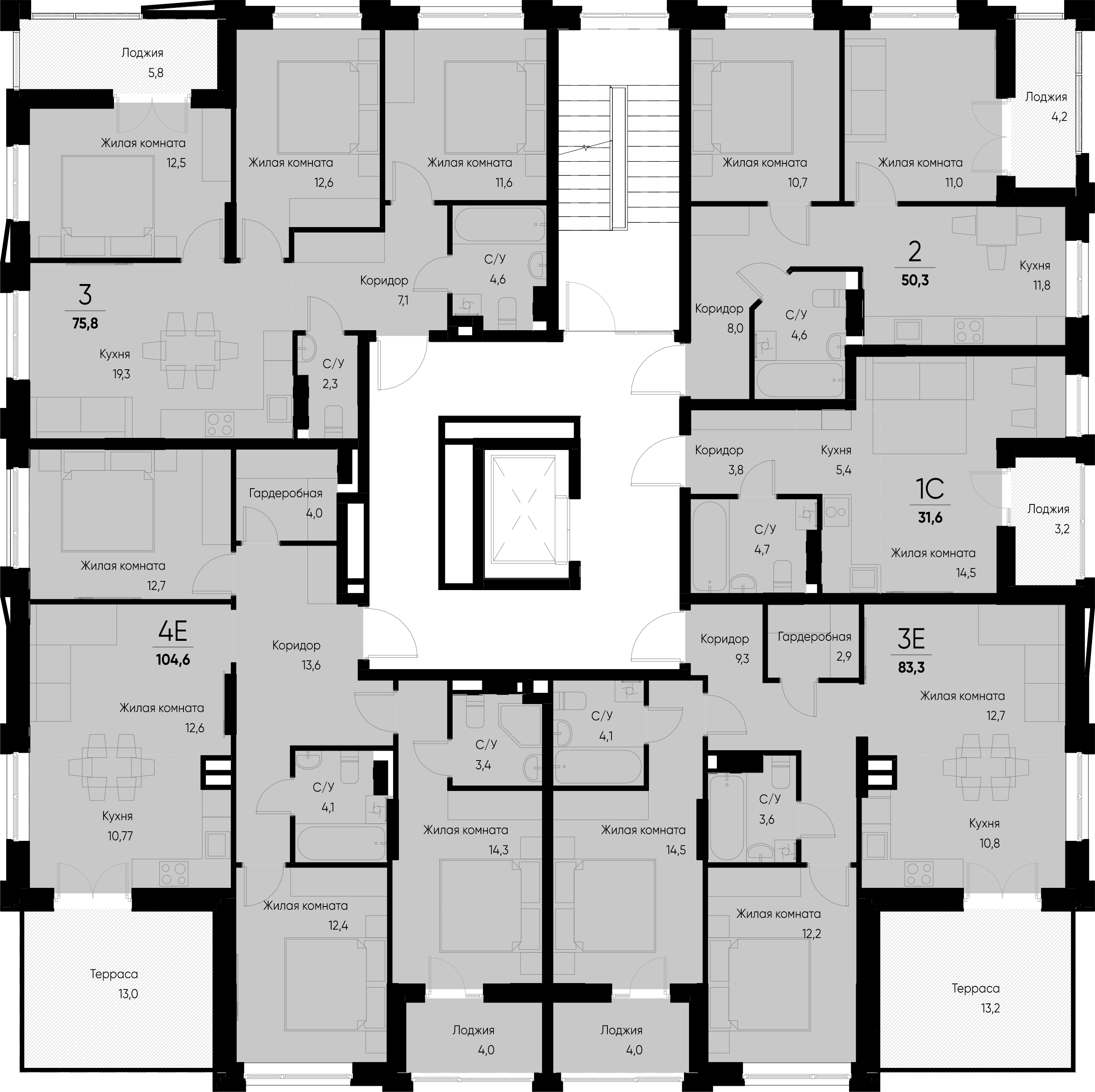 3-комнатная квартира №31 87,3 м2 от застройщика ГК ТОЧНО фото 5