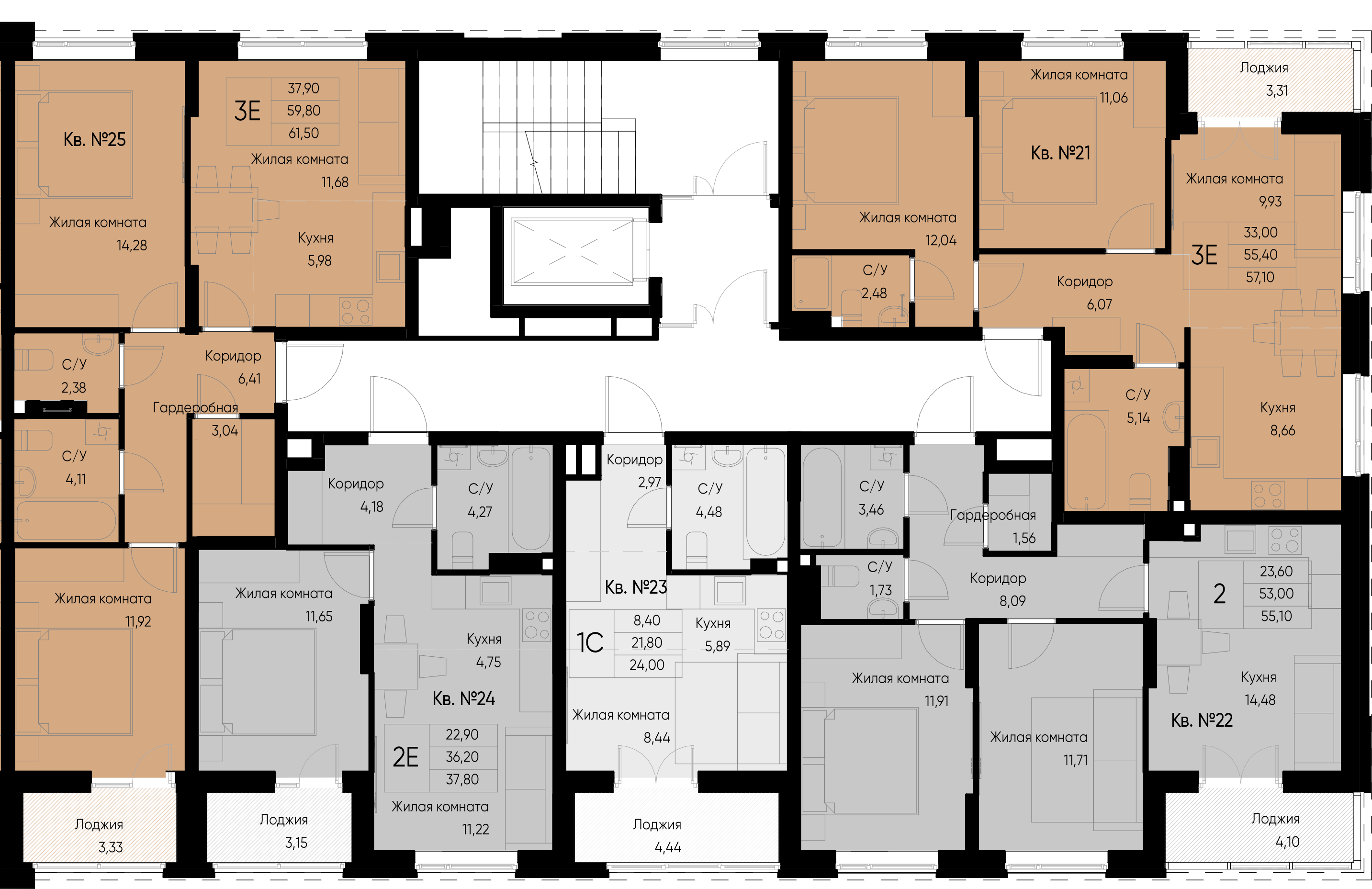 Студия №23 24 м2 от застройщика ГК ТОЧНО фото 2