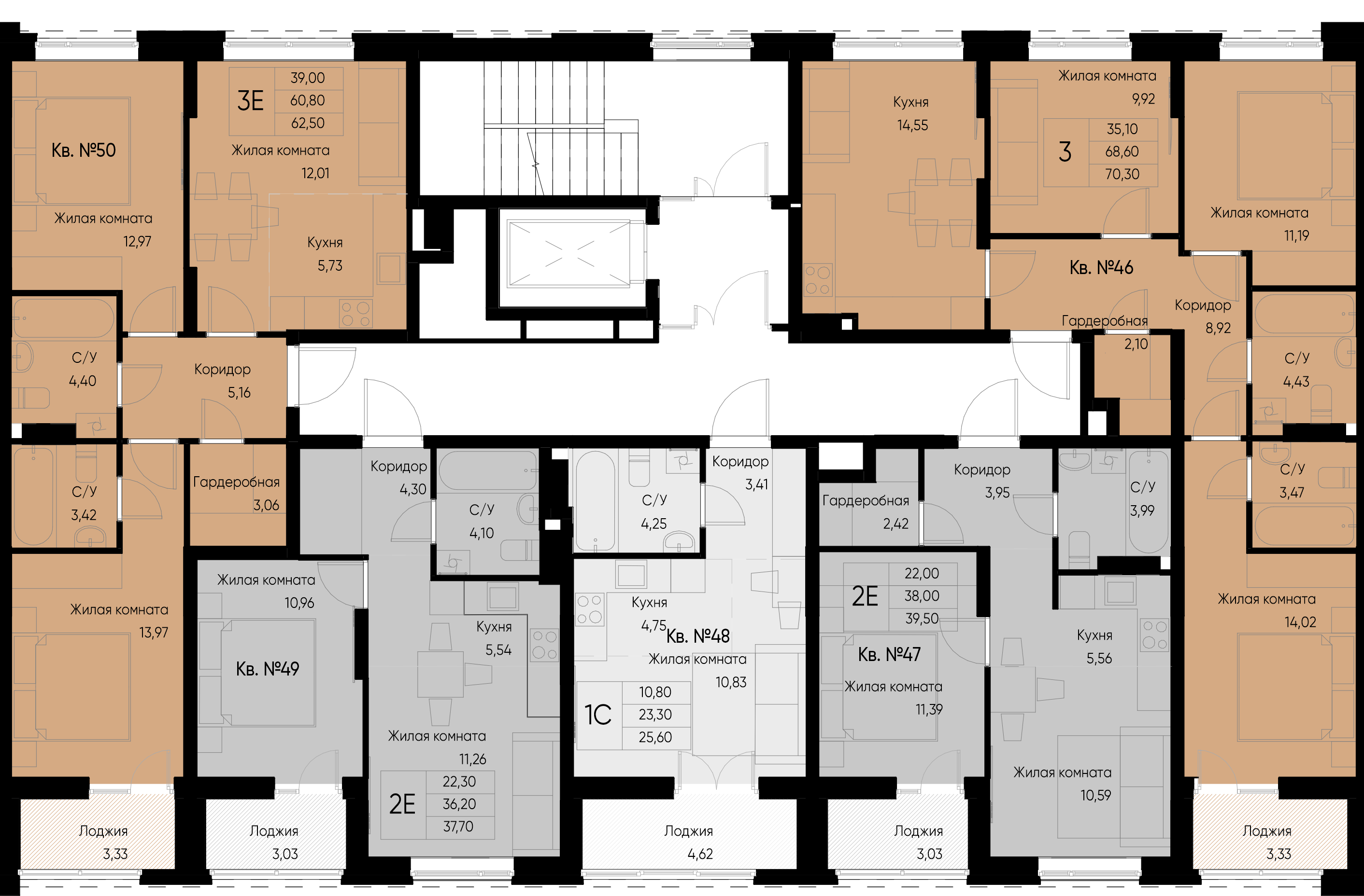 евро 2 к.кв. №49 37,7 м2 от застройщика ГК ТОЧНО фото 2