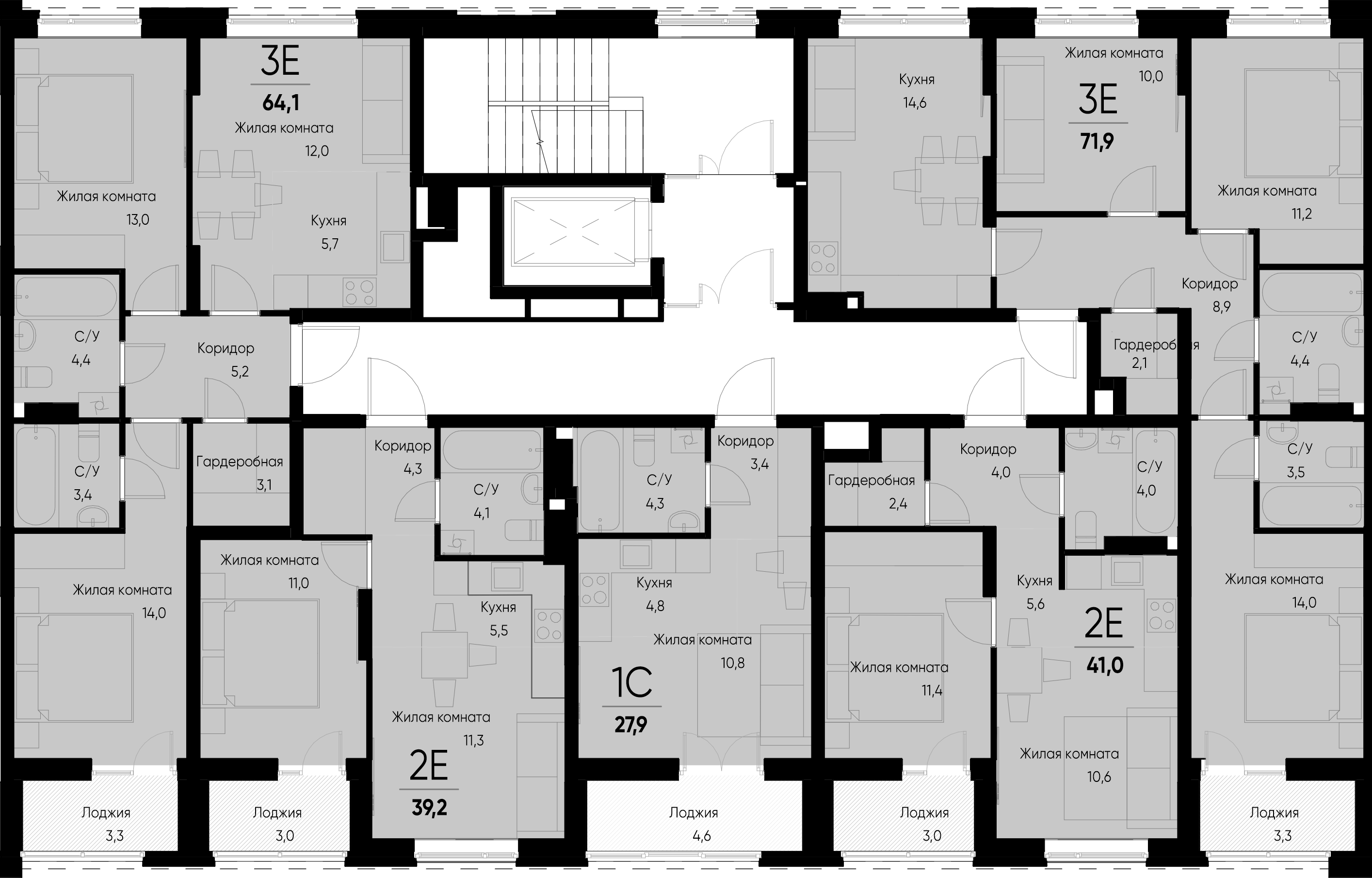 евро 3 к.кв. №30 62,5 м2 от застройщика ГК ТОЧНО фото 5