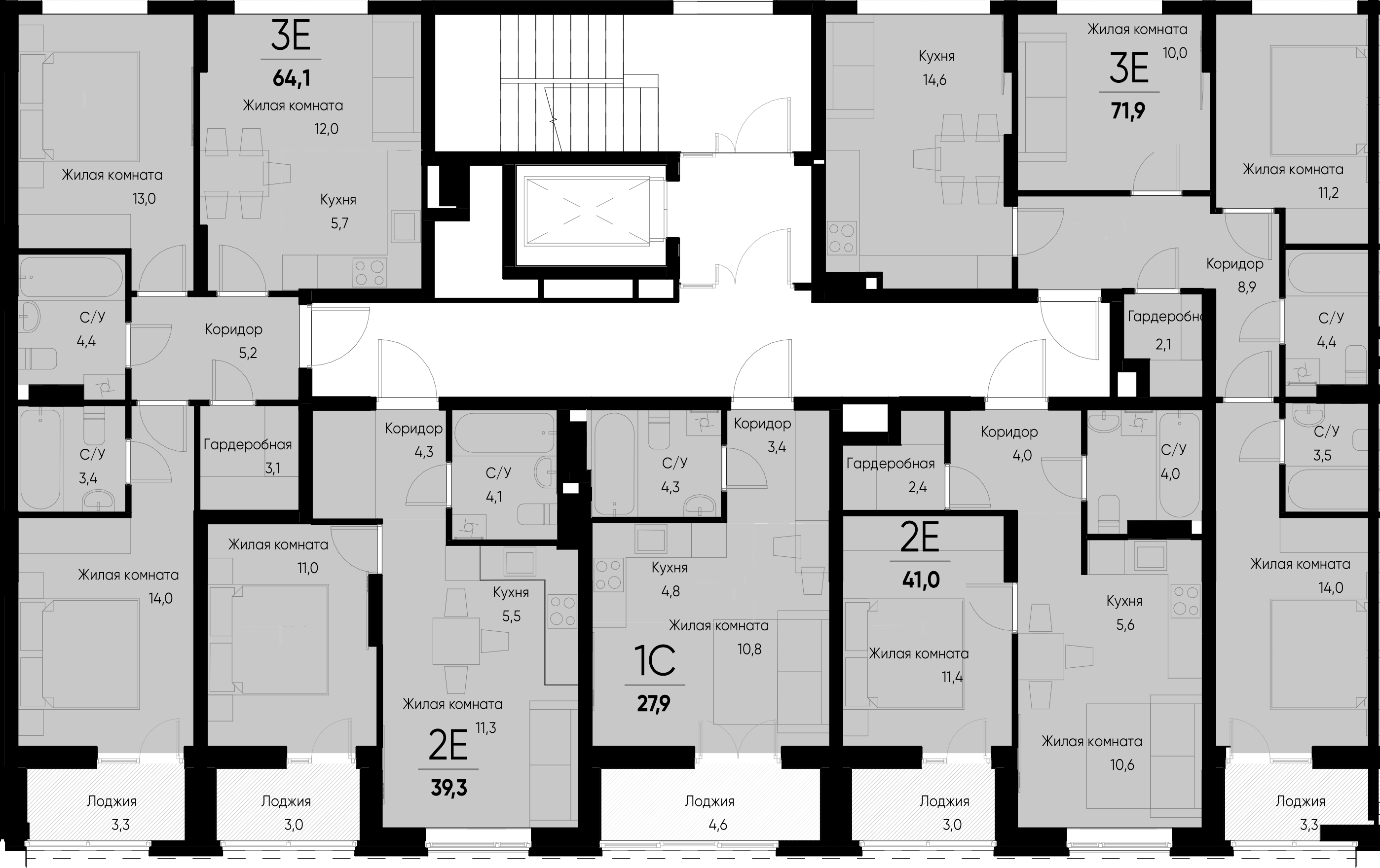 евро 2 к.кв. №52 39,5 м2 от застройщика ГК ТОЧНО фото 5