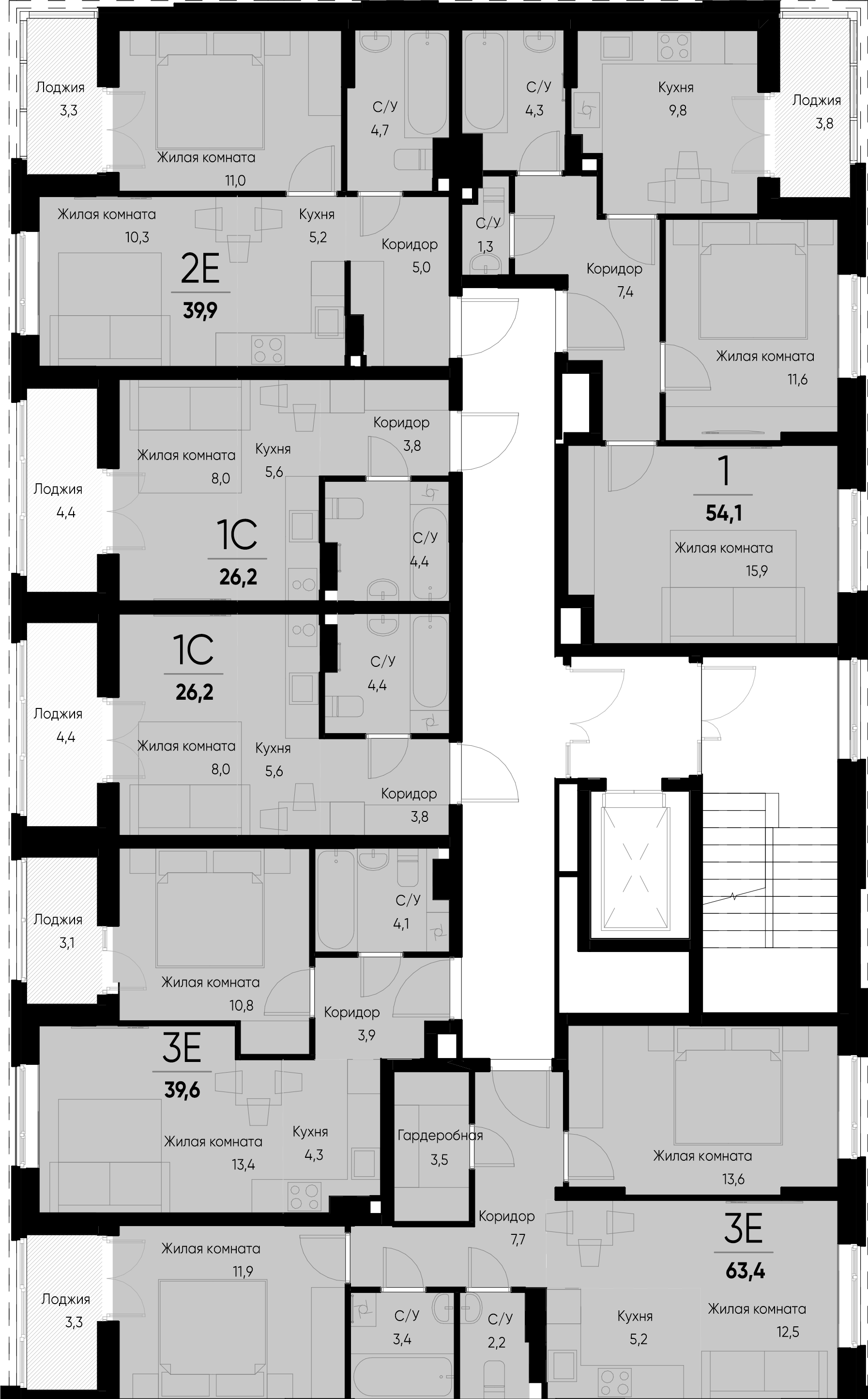 2-комнатная квартира №121 52,2 м2 от застройщика ГК ТОЧНО фото 5