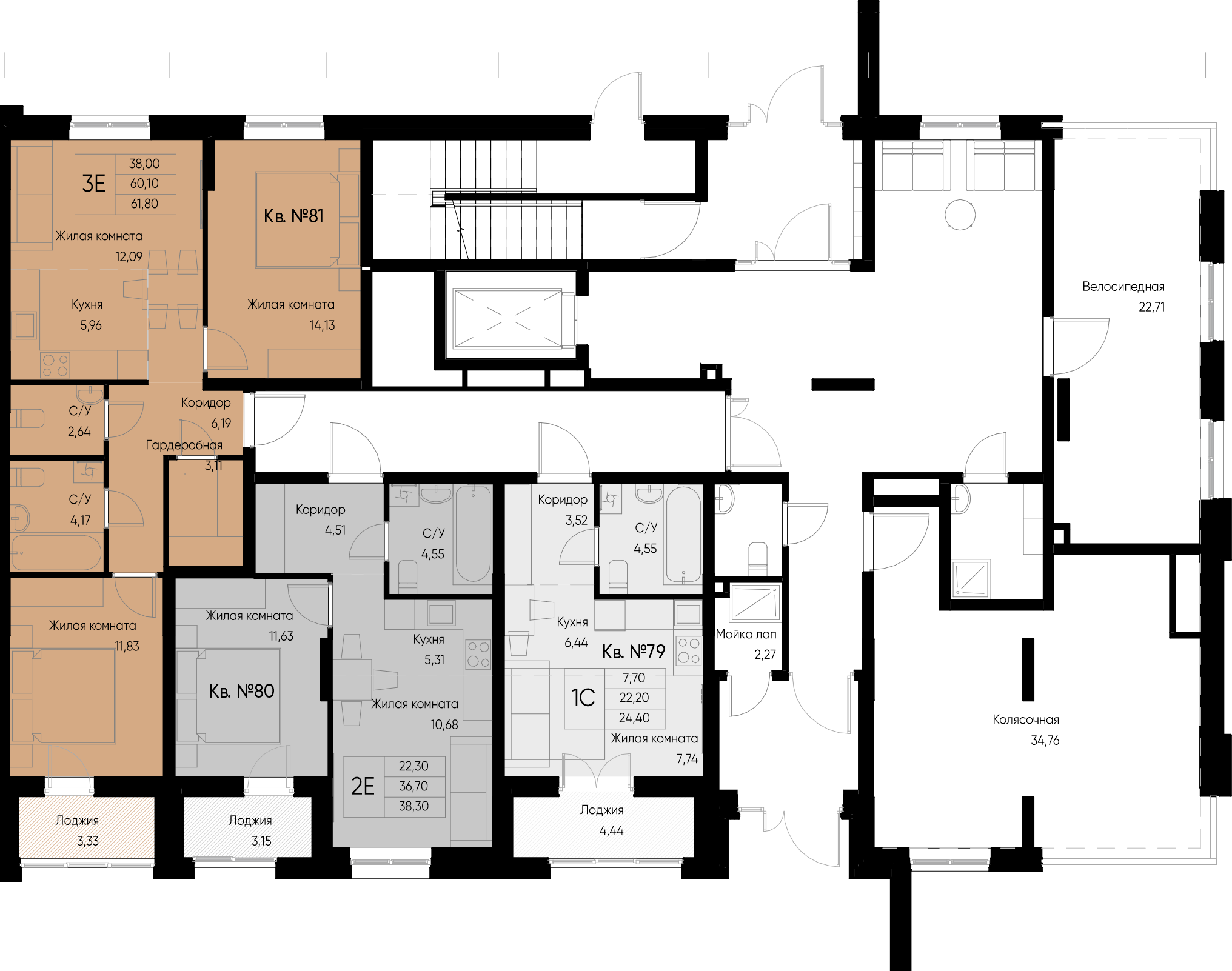 евро 3 к.кв. №81 61,8 м2 от застройщика ГК ТОЧНО фото 2