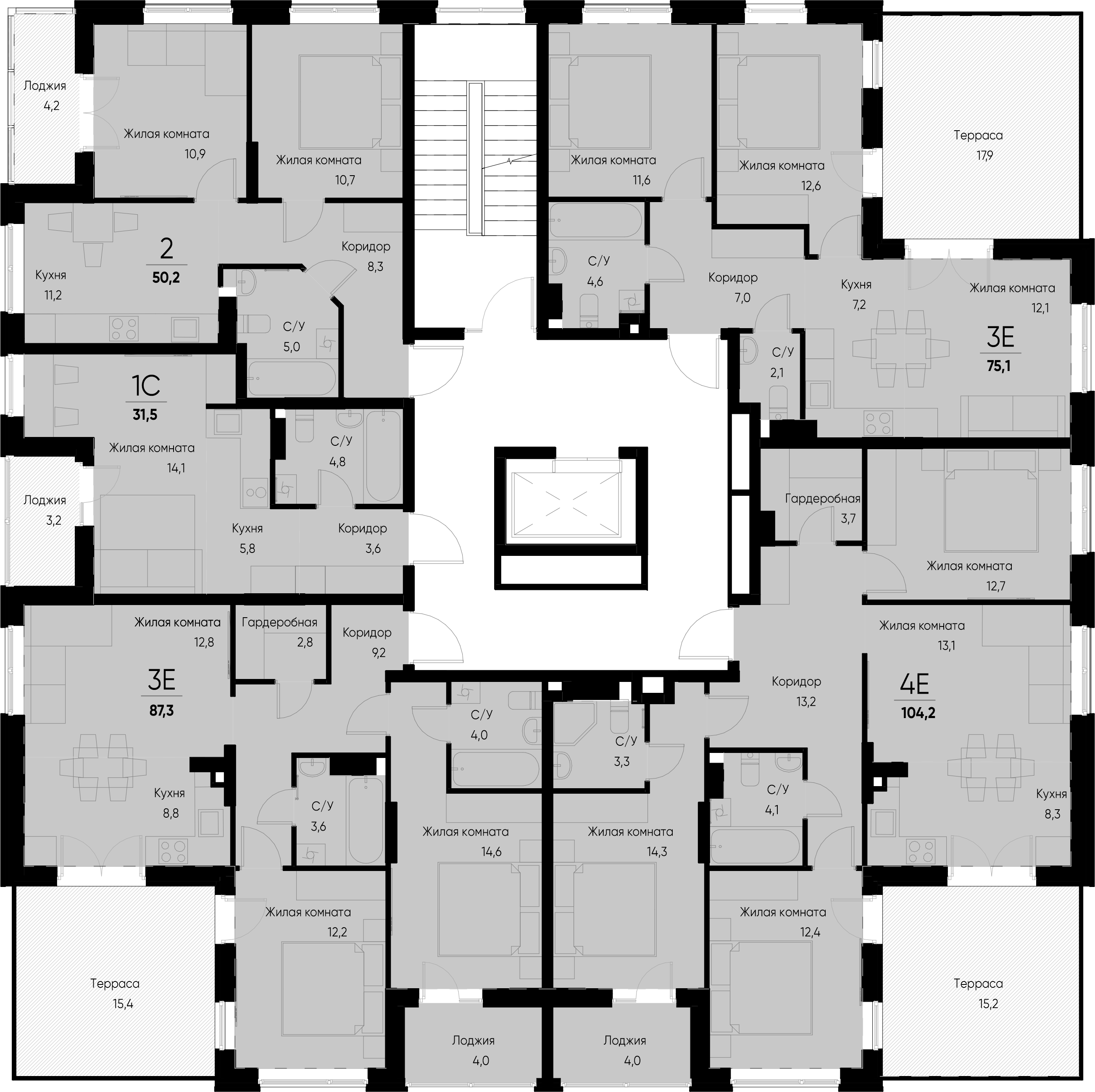 3-комнатная квартира №37 74,5 м2 от застройщика ГК ТОЧНО фото 3
