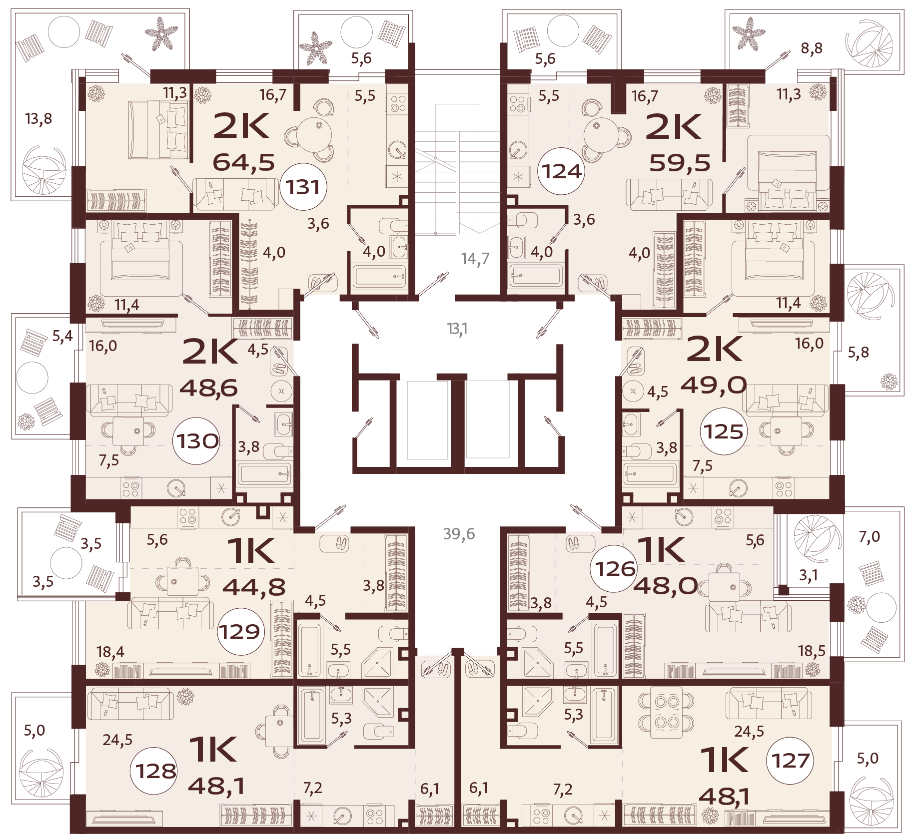 2-комнатная квартира №124 59,5 м2 от застройщика ГК ТОЧНО фото 5