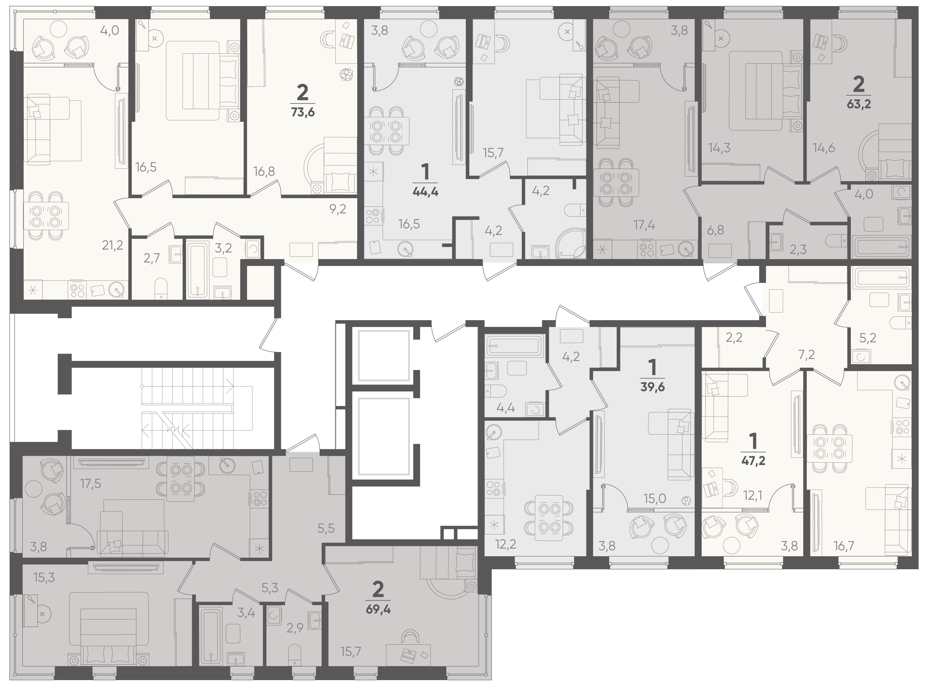 1-комнатная квартира №5 37,7 м2 от застройщика ГК ТОЧНО фото 4
