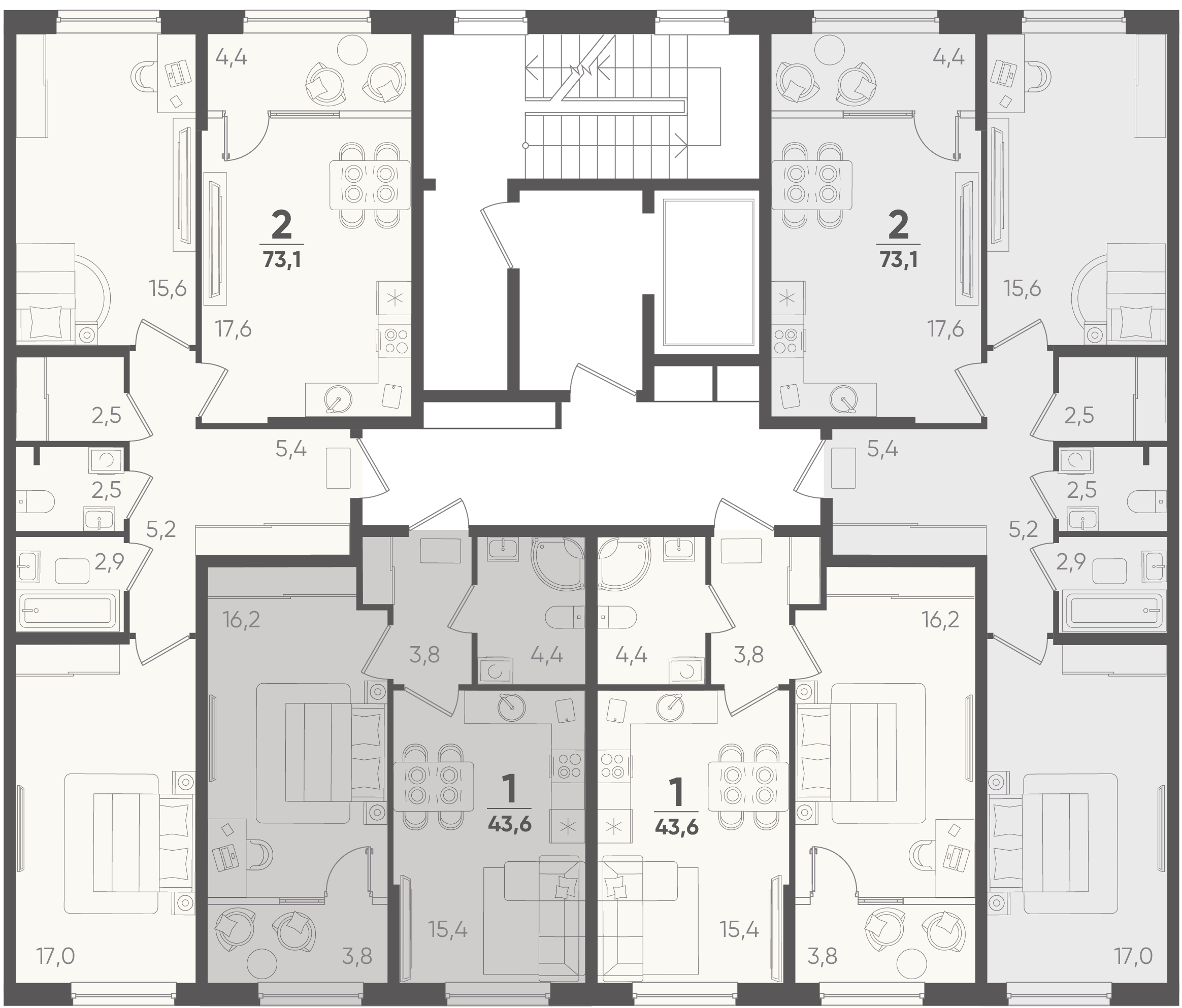 1-комнатная квартира №277 41,7 м2 от застройщика ГК ТОЧНО фото 4