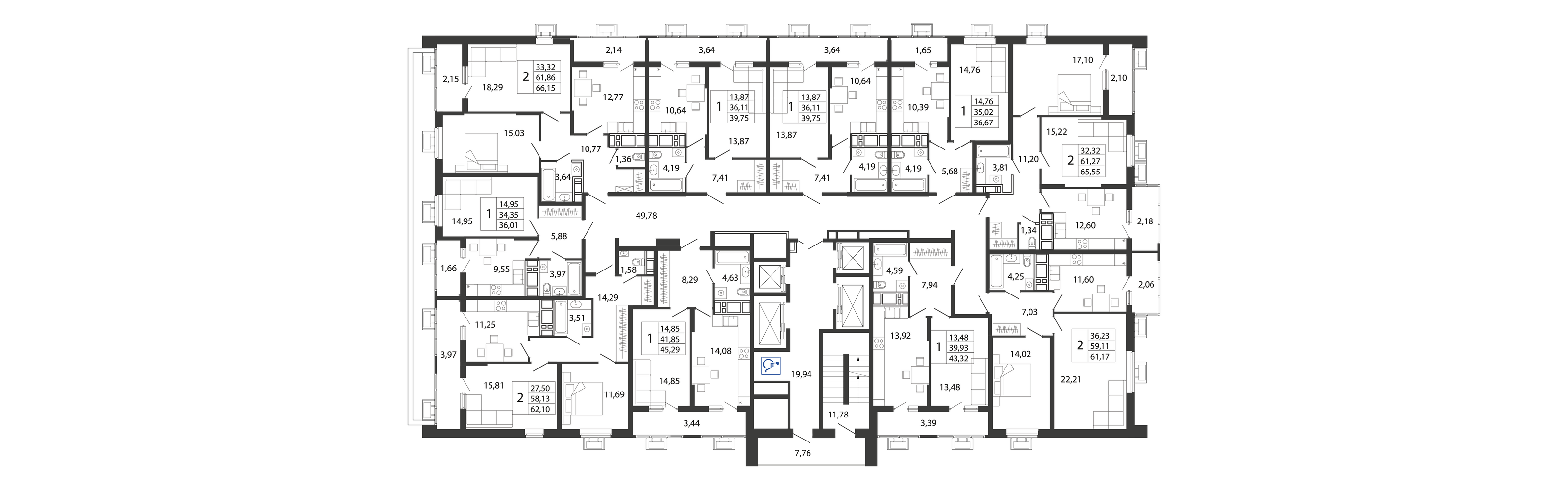 2-комнатная квартира №108 65,35 м2 от застройщика ГК ТОЧНО фото 5