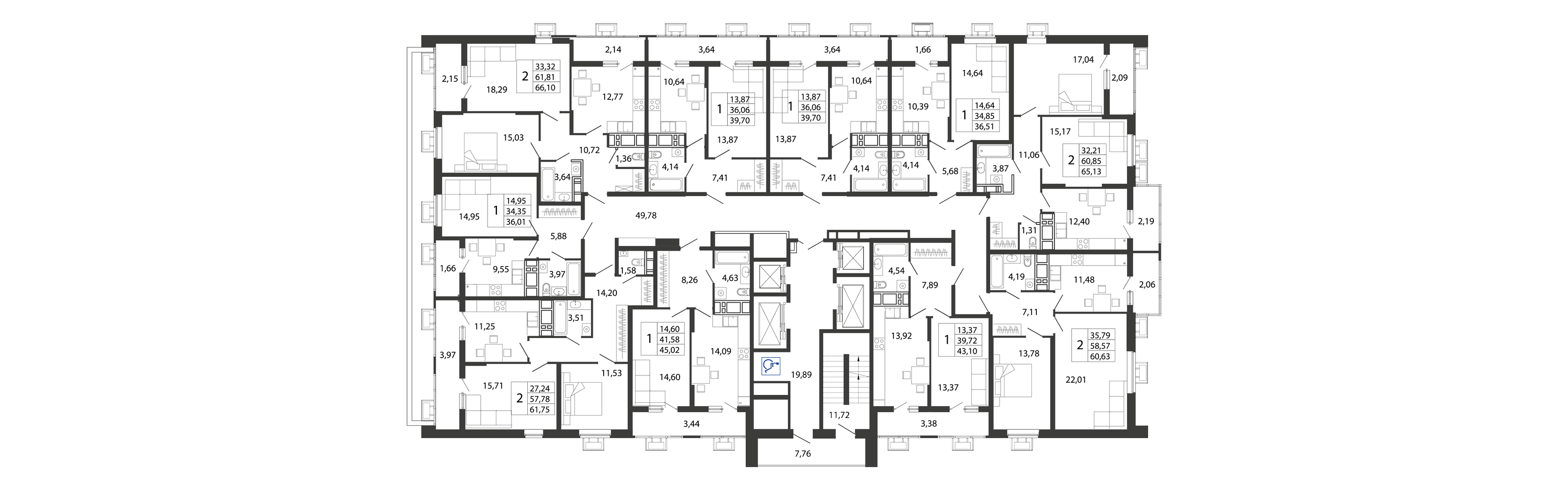 2-комнатная квартира №112 64 м2 от застройщика ГК ТОЧНО фото 5