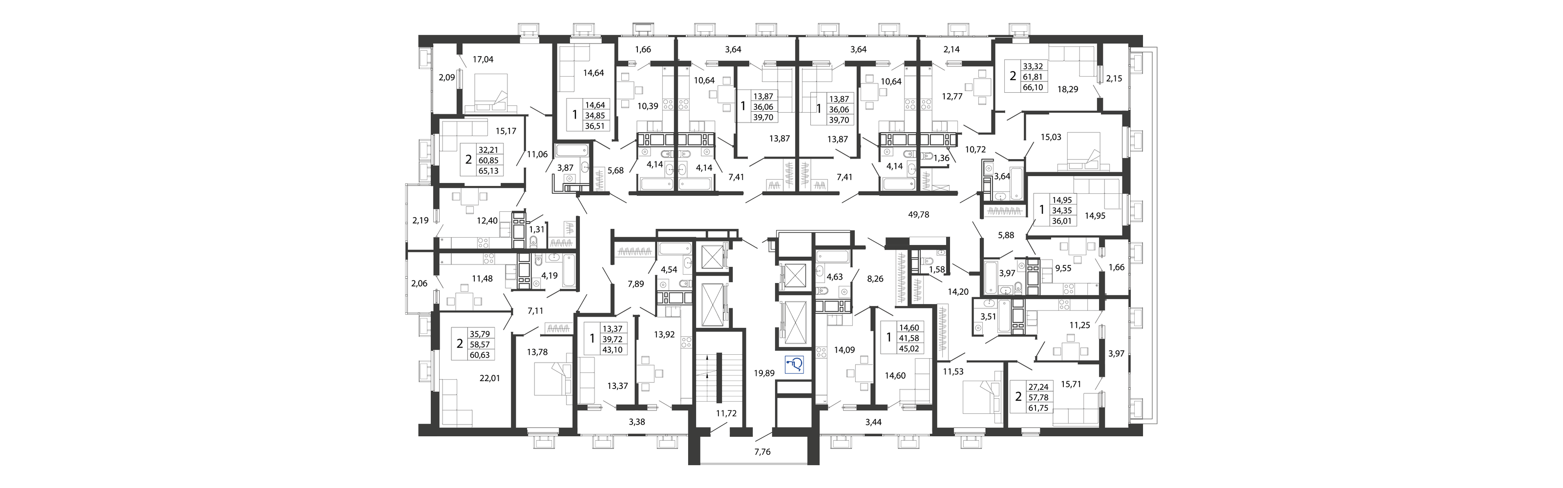 2-комнатная квартира №13 63,8 м2 от застройщика ГК ТОЧНО фото 5
