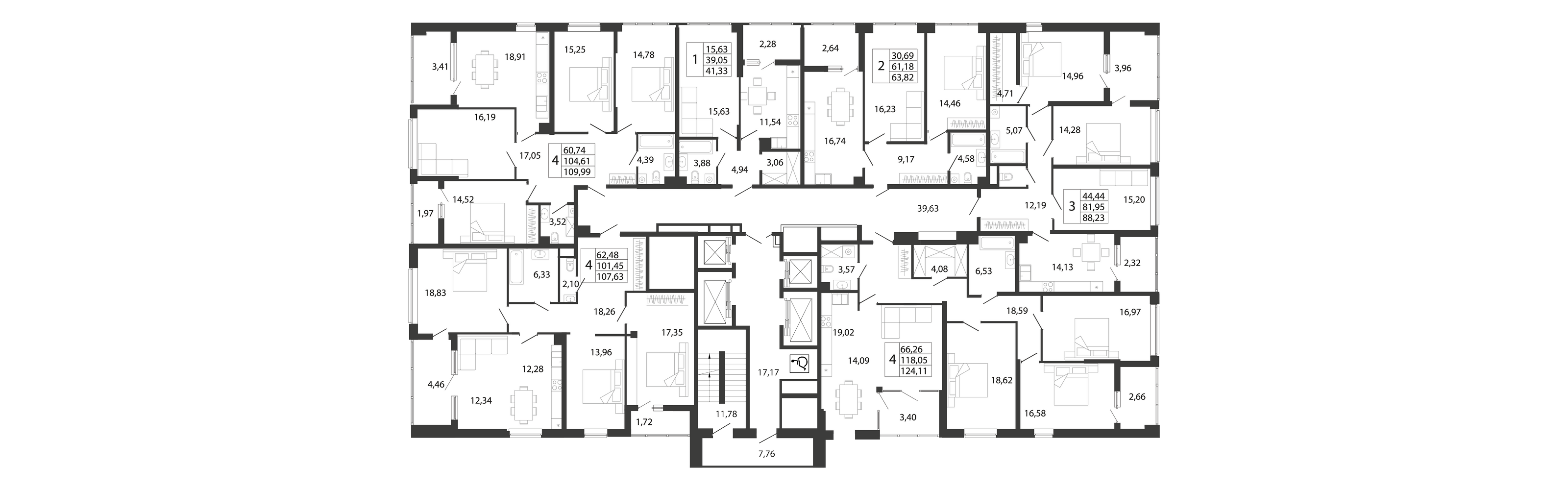 4-комнатная квартира №222 108,05 м2 от застройщика ГК ТОЧНО фото 5