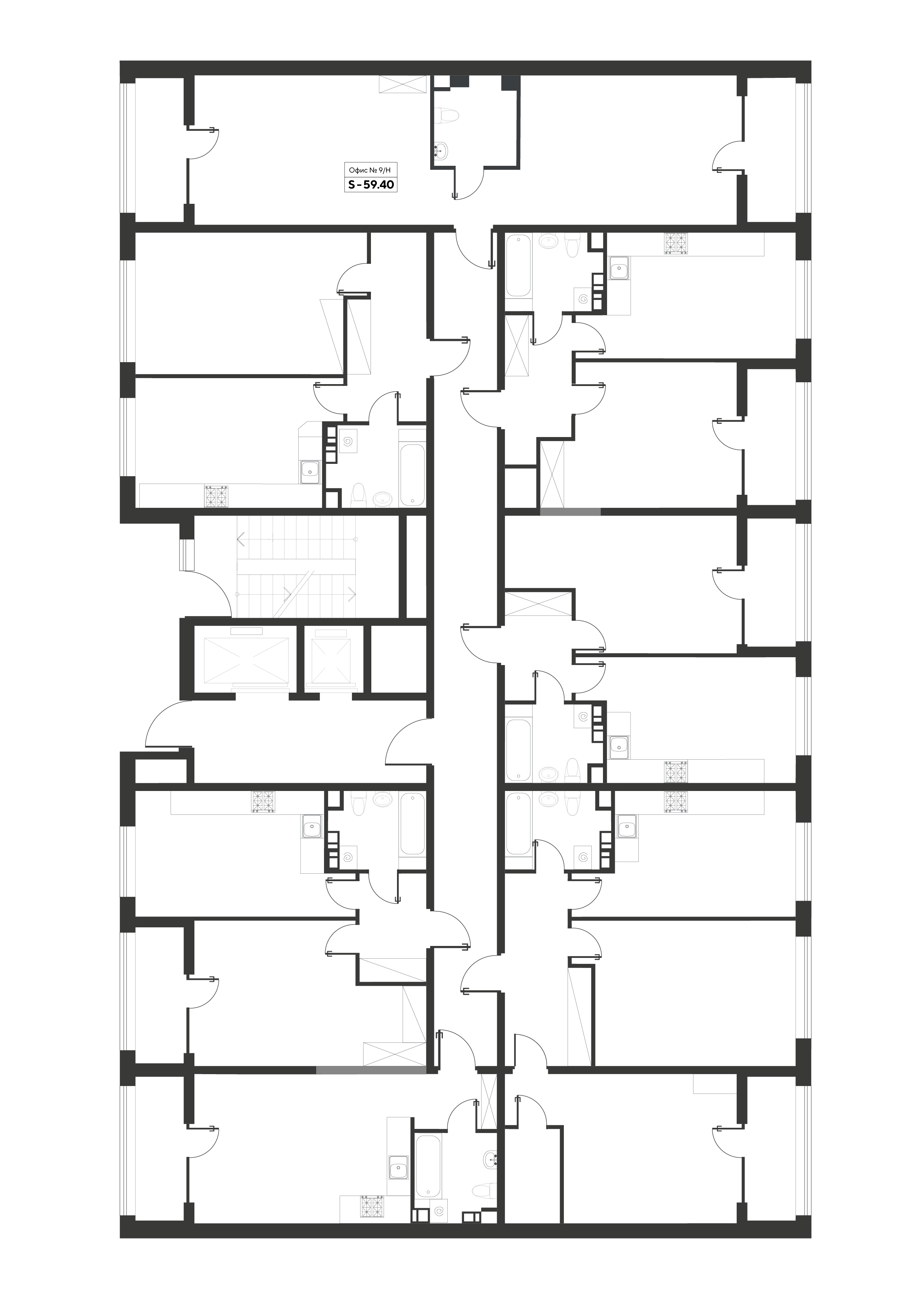 Офисное помешение 09 (БТИ 62)  59,4 м2 от застройщика ГК ТОЧНО фото 5