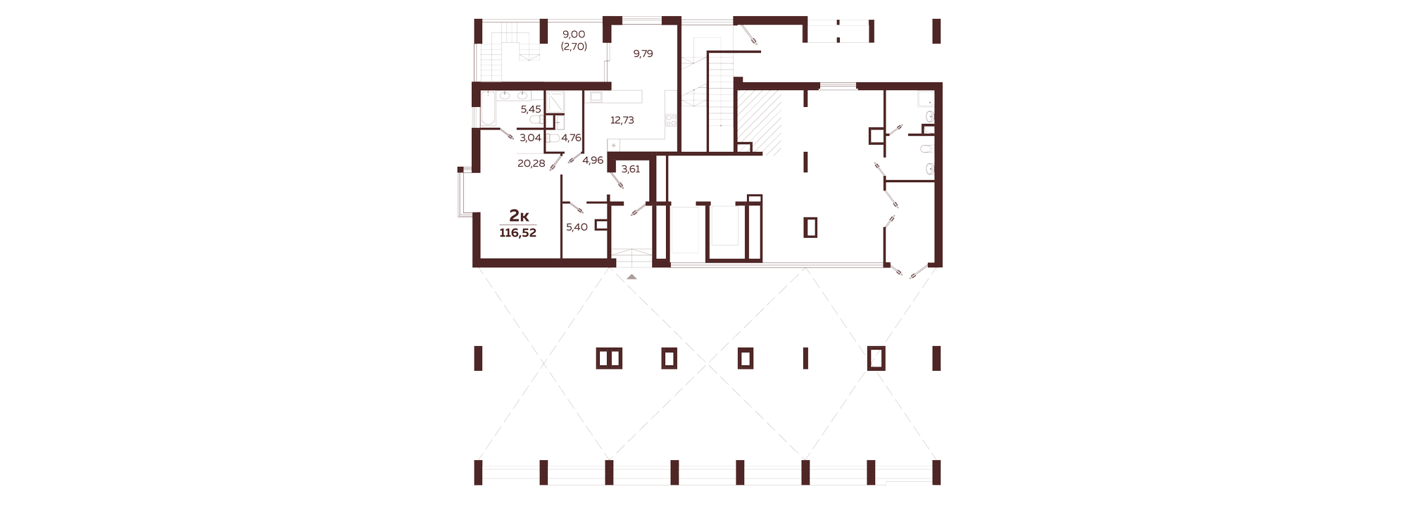 2-комнатная квартира №1 90,3 м2 от застройщика ГК ТОЧНО фото 5