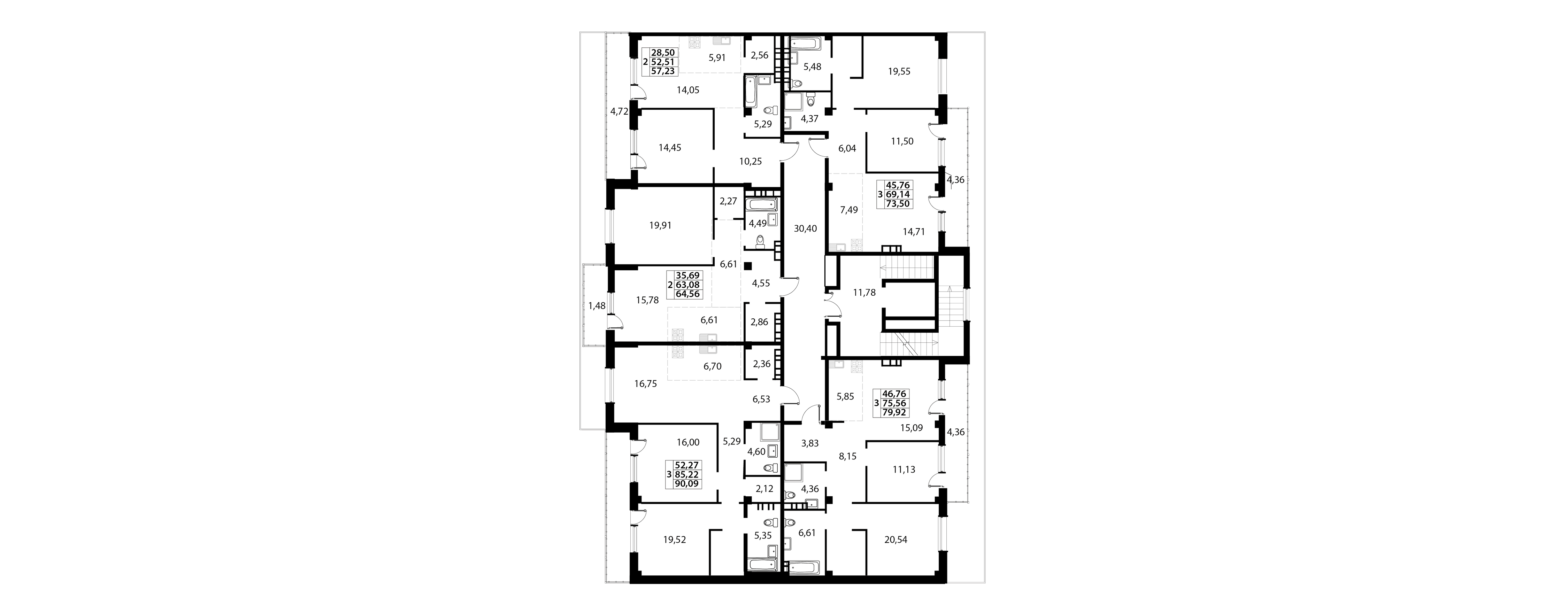 3-комнатная квартира №4 91,05 м2 от застройщика ГК ТОЧНО фото 5