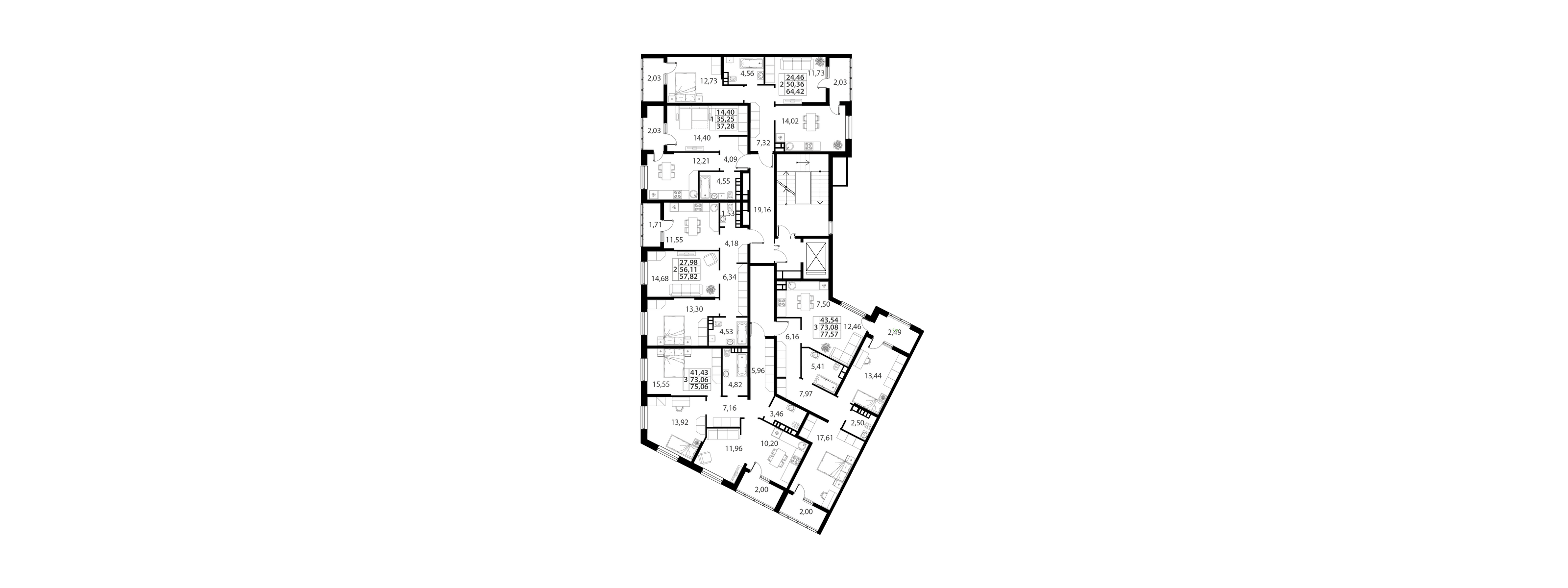 3-комнатная квартира №43 77,95 м2 от застройщика ГК ТОЧНО фото 5