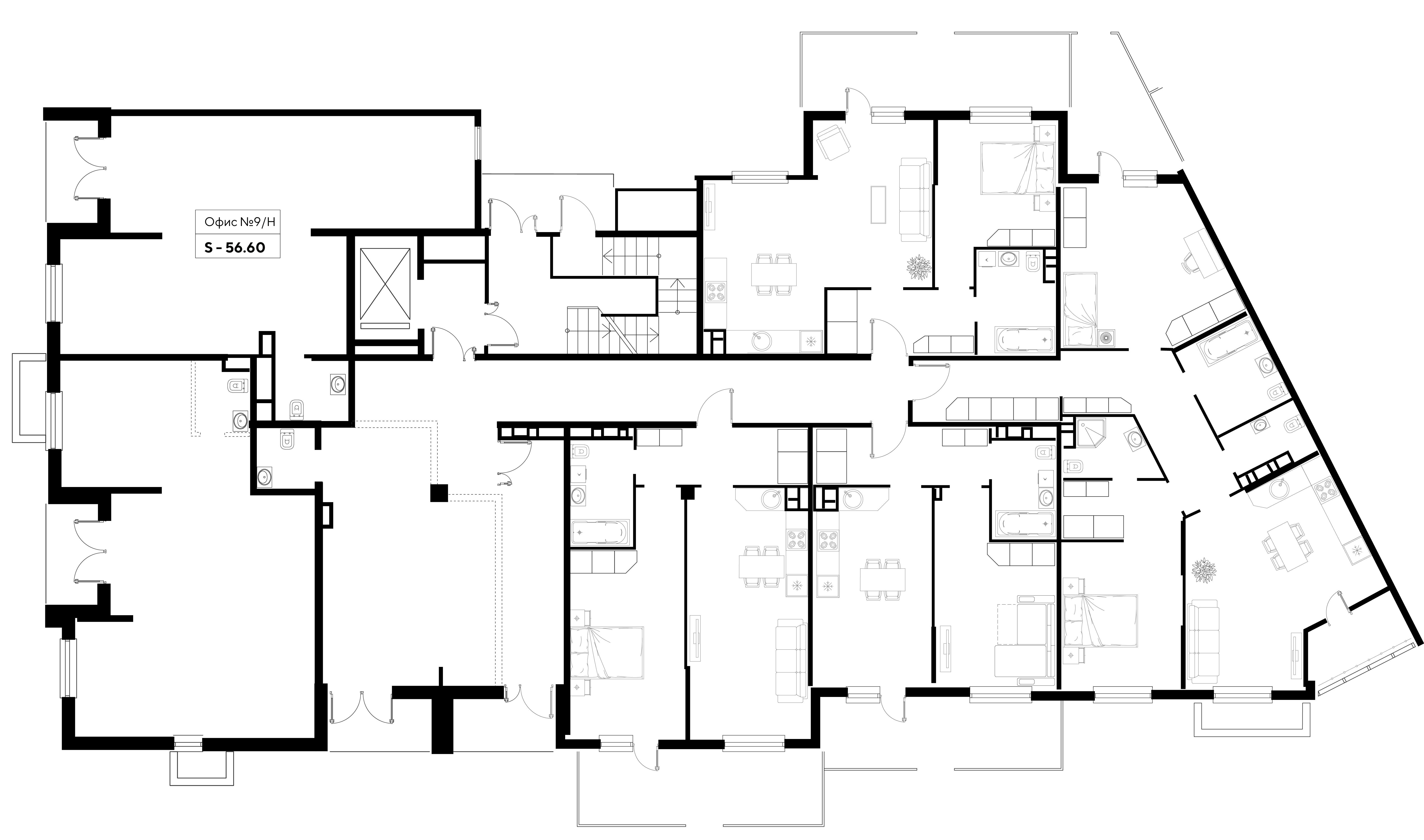 Офисное помещение 9/Н  56,6 м2 от застройщика ГК ТОЧНО фото 5