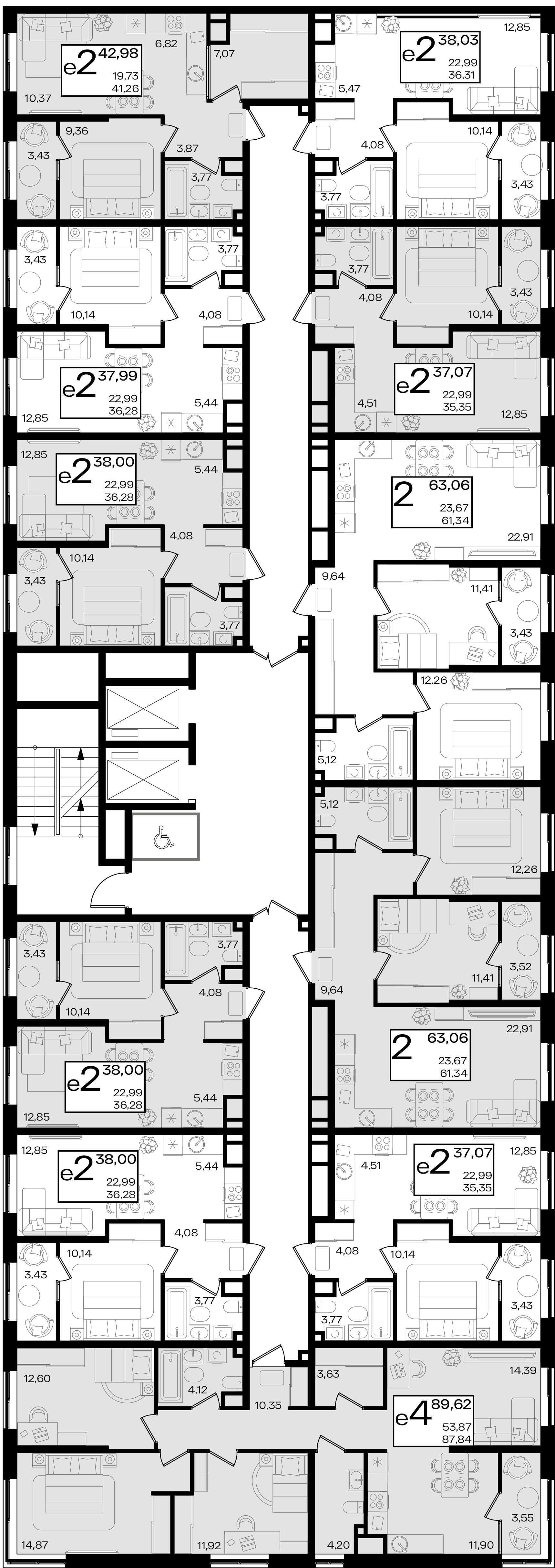 2-комнатная квартира №61 63,06 м2 от застройщика ГК ТОЧНО фото 3