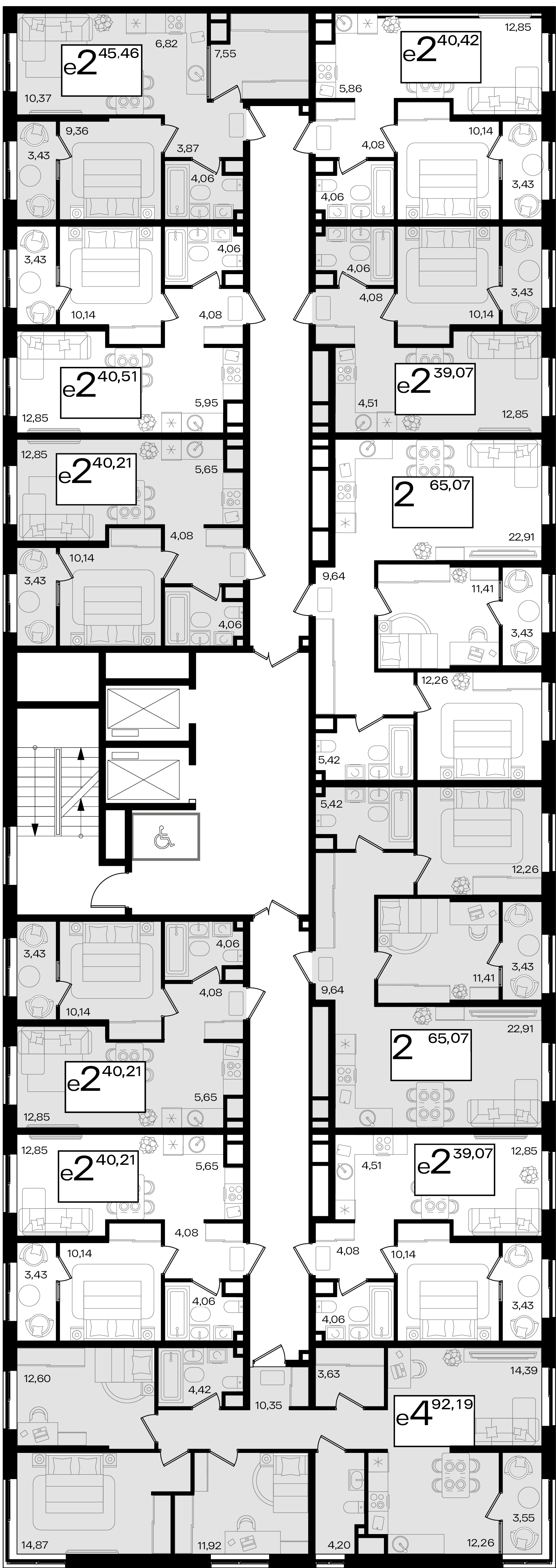 евро 2 к.кв. №8 39,07 м2 от застройщика ГК ТОЧНО фото 3