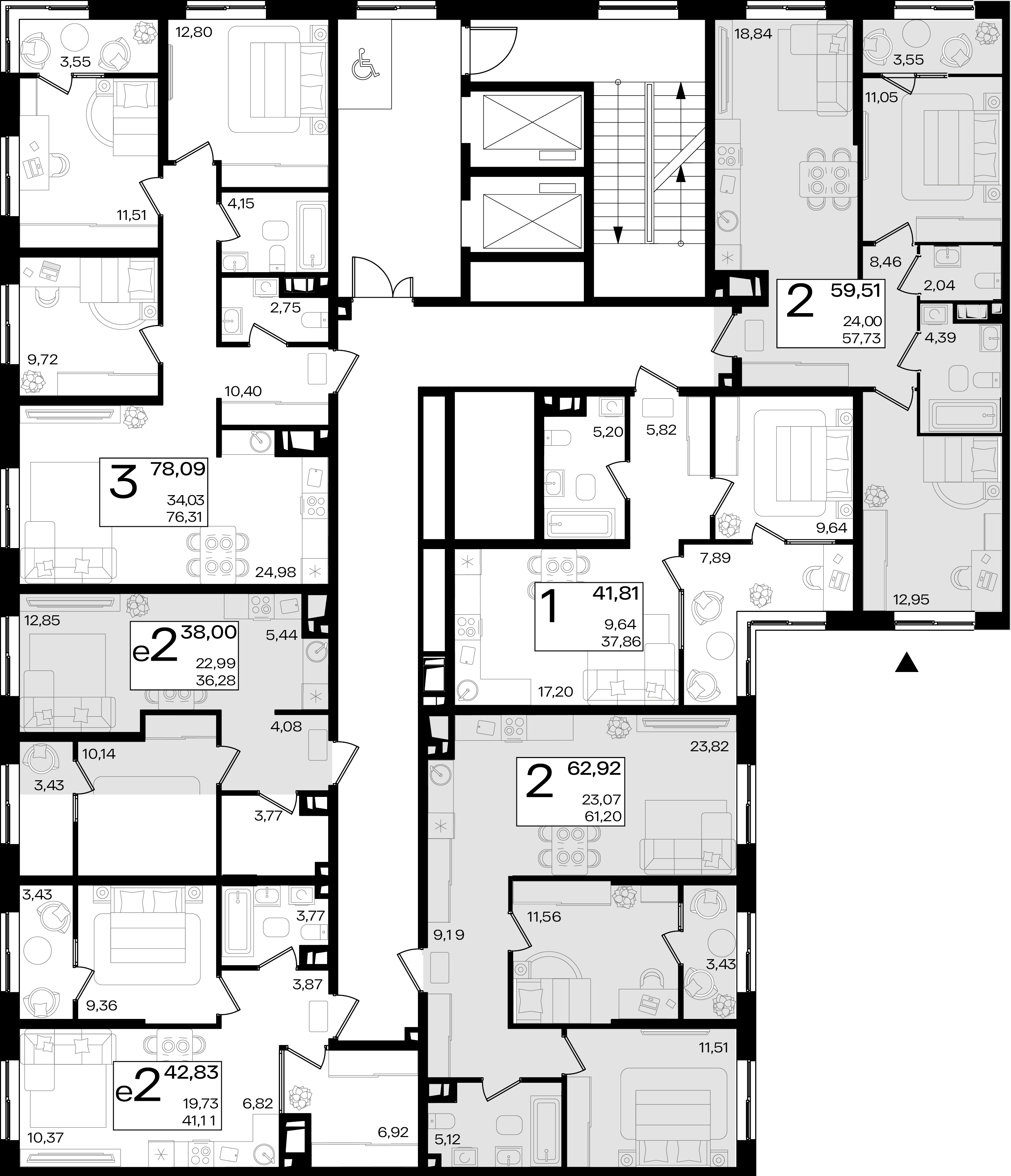 2-комнатная квартира №359 59,51 м2 от застройщика ГК ТОЧНО фото 3