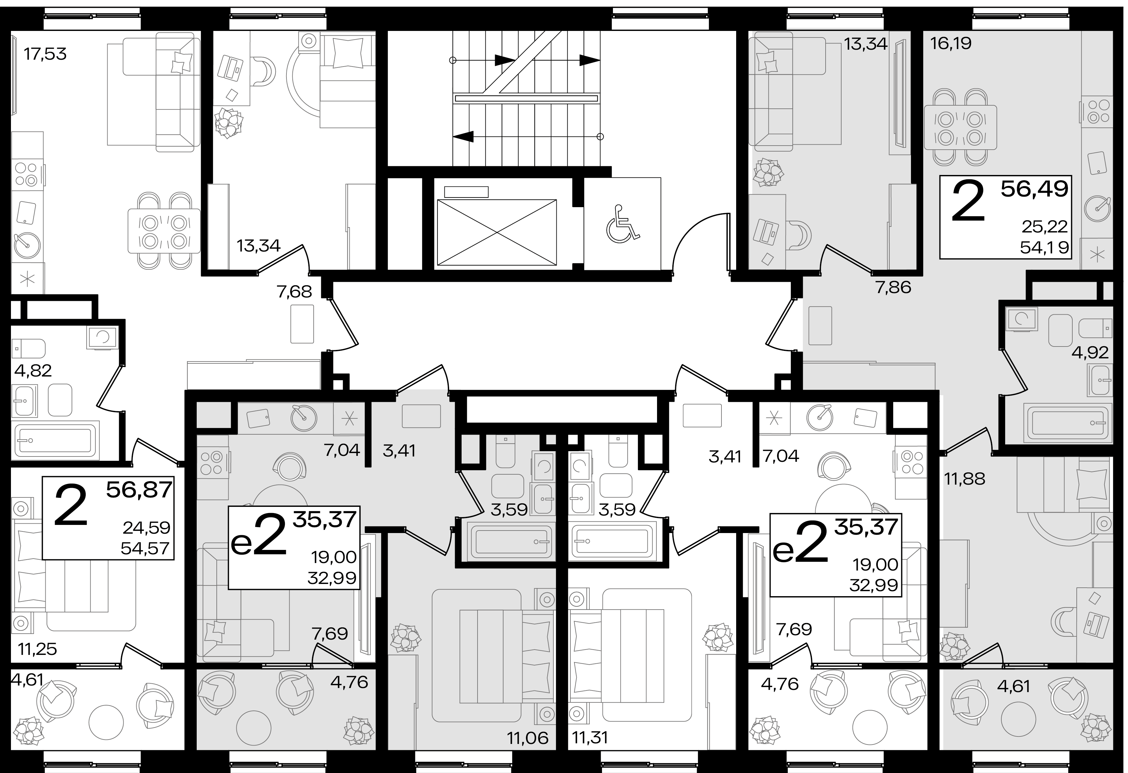 2-комнатная квартира №406 56,87 м2 от застройщика ГК ТОЧНО фото 3