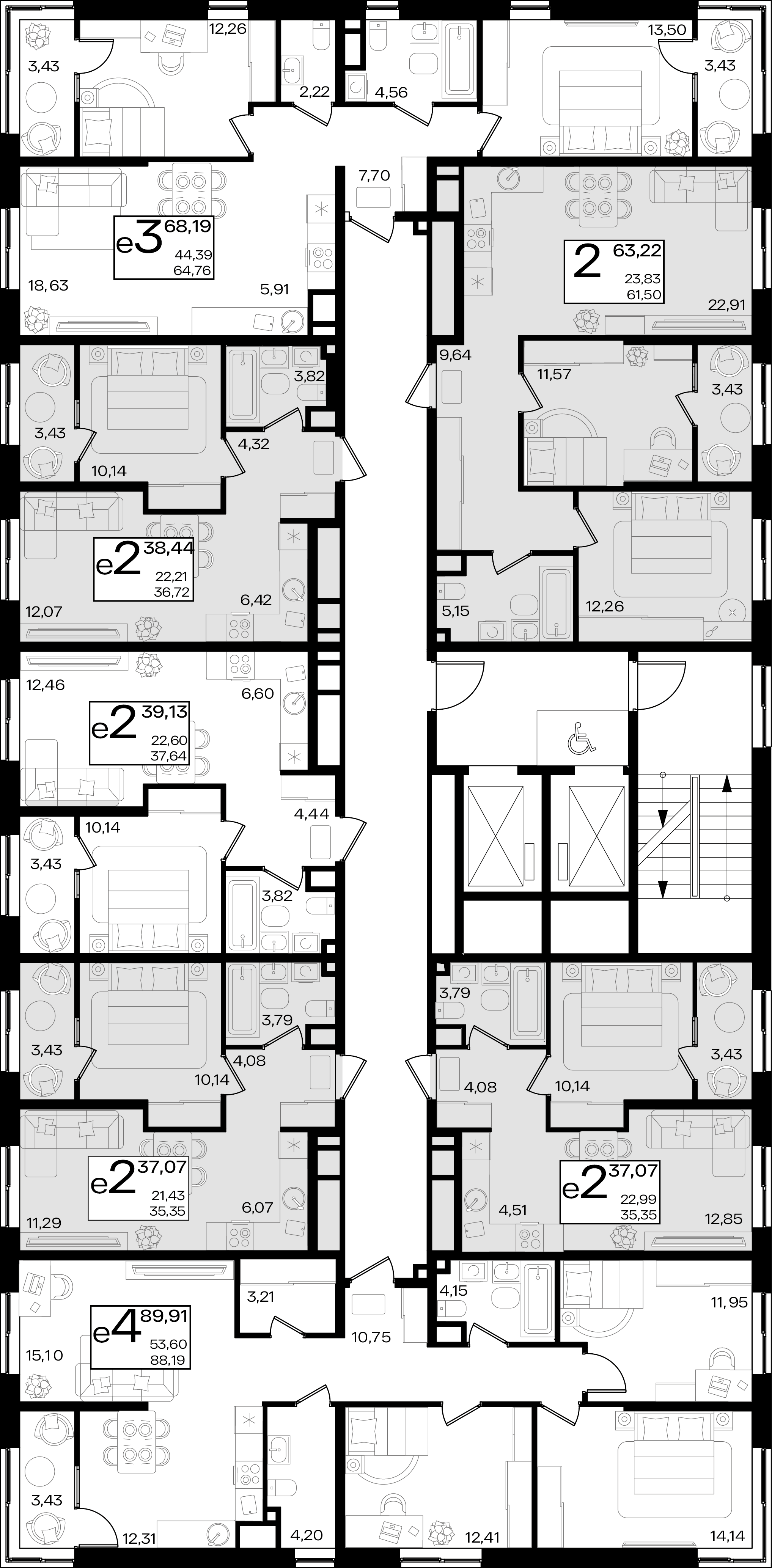 евро 2 к.кв. №504 39,13 м2 от застройщика ГК ТОЧНО фото 3