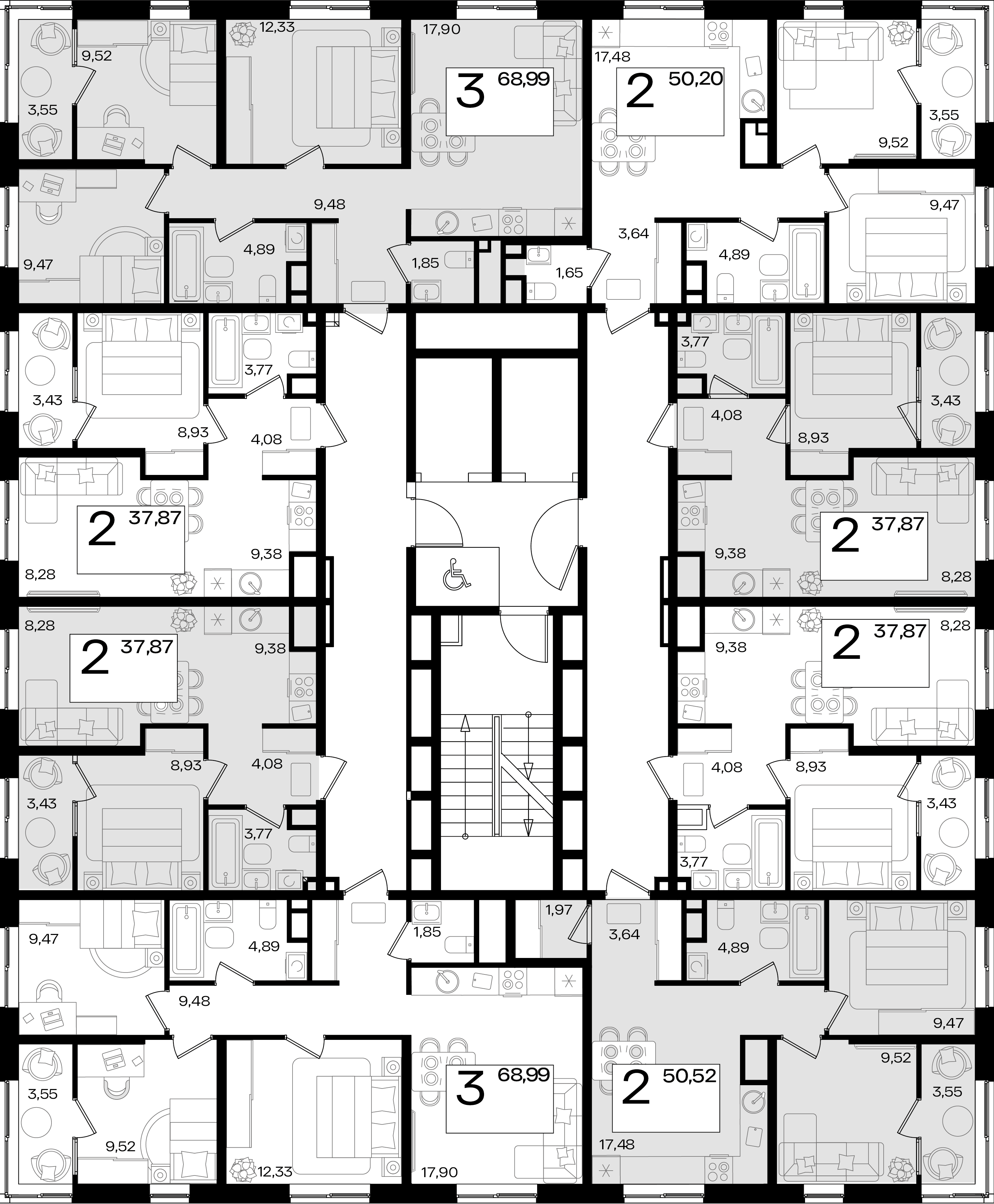 евро 2 к.кв. №118 37,87 м2 от застройщика ГК ТОЧНО фото 3