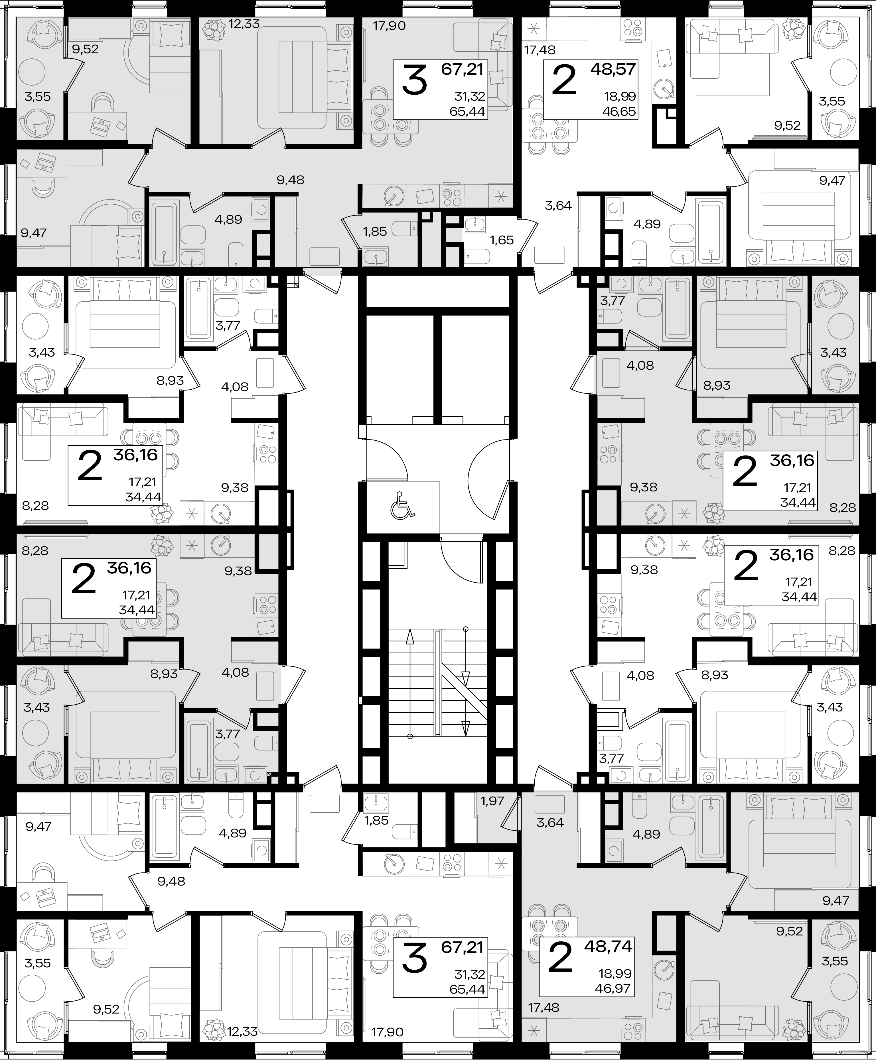 2-комнатная квартира №324 48,74 м2 от застройщика ГК ТОЧНО фото 3